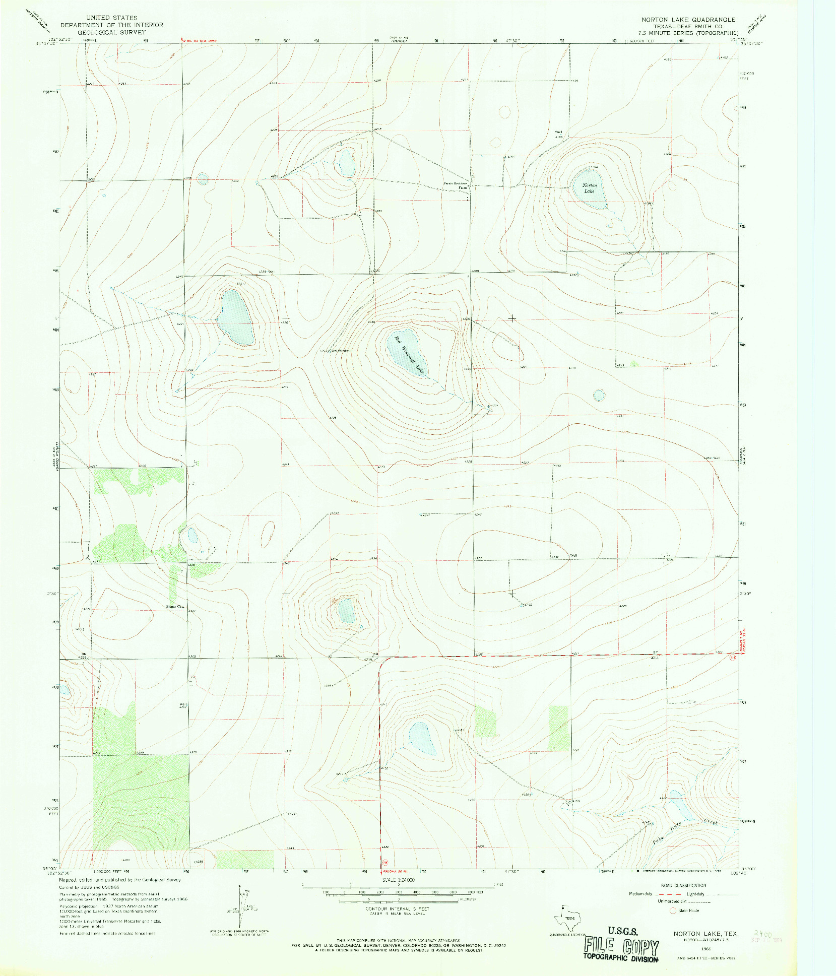 USGS 1:24000-SCALE QUADRANGLE FOR NORTON LAKE, TX 1966