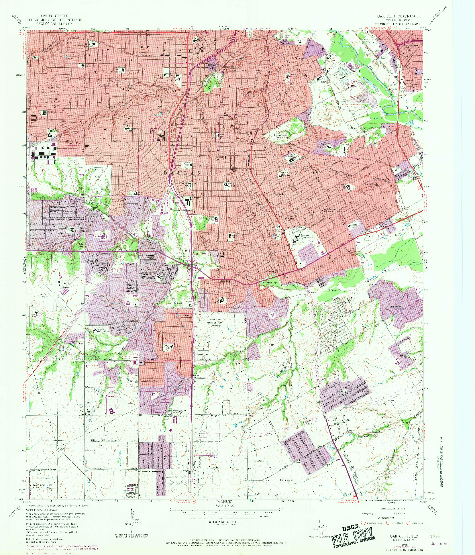 USGS 1:24000-SCALE QUADRANGLE FOR OAK CLIFF, TX 1958