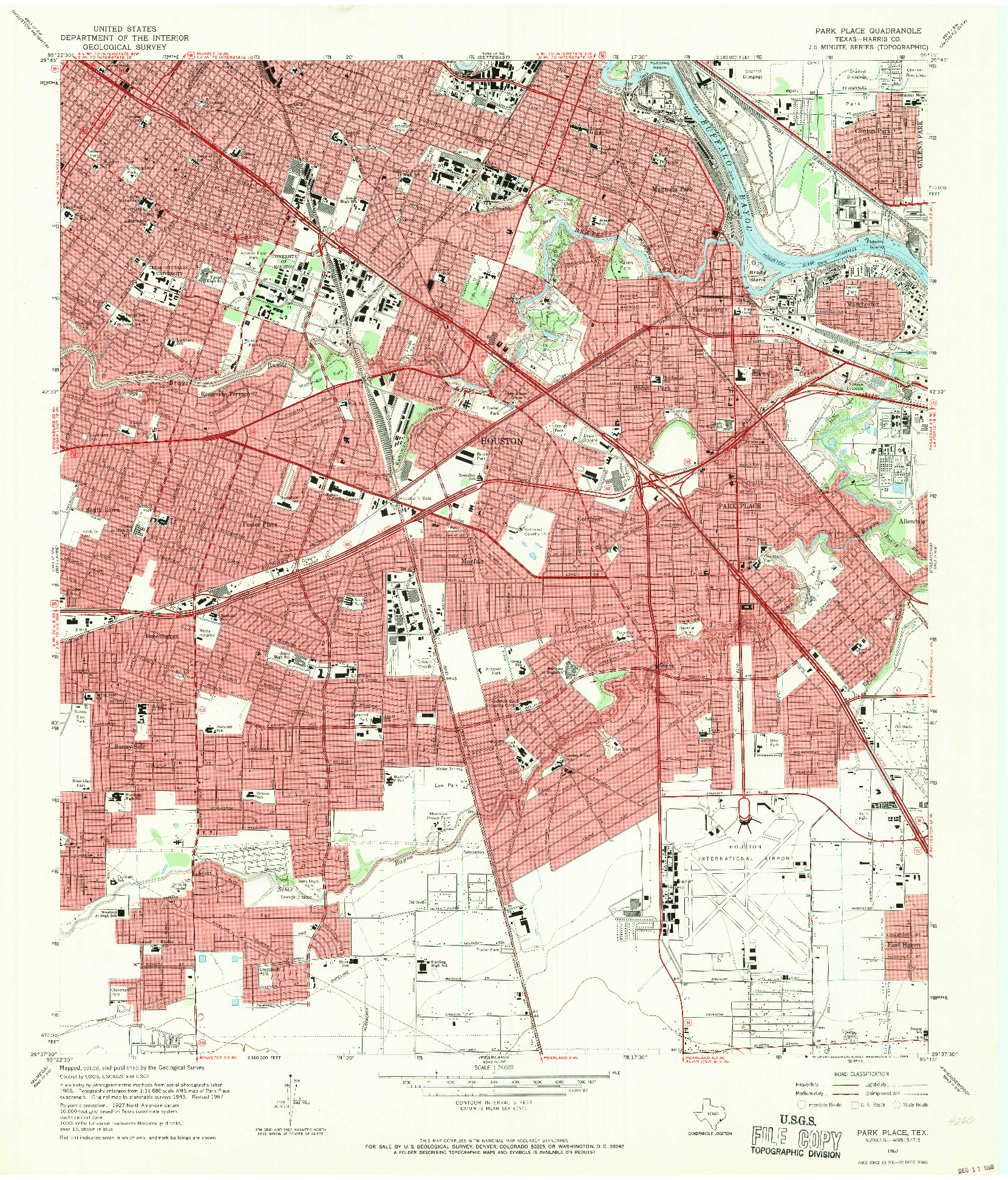 USGS 1:24000-SCALE QUADRANGLE FOR PARK PLACE, TX 1967