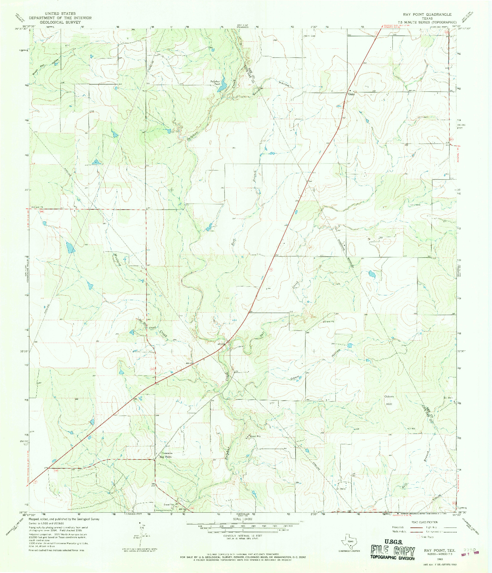 USGS 1:24000-SCALE QUADRANGLE FOR RAY POINT, TX 1965