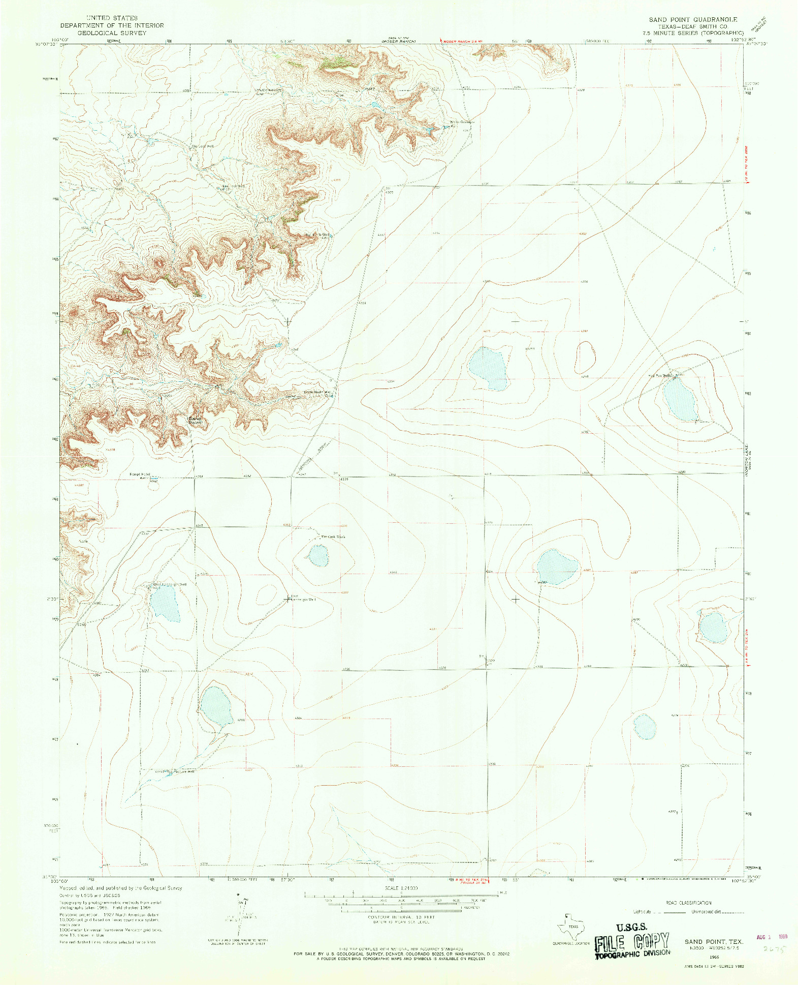 USGS 1:24000-SCALE QUADRANGLE FOR SAND POINT, TX 1966