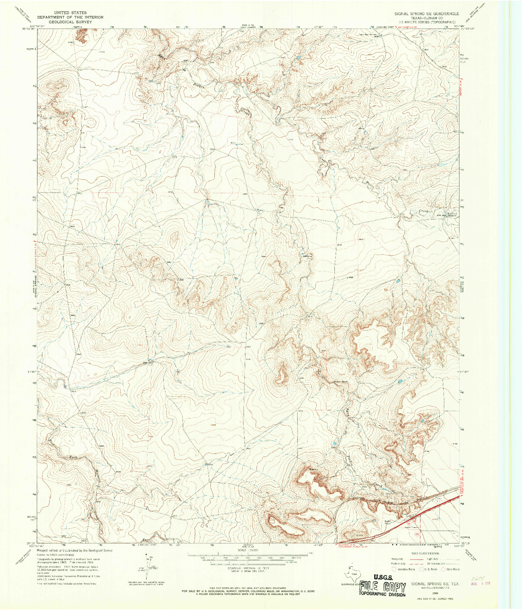 USGS 1:24000-SCALE QUADRANGLE FOR SIGNAL SPRING SE, TX 1966