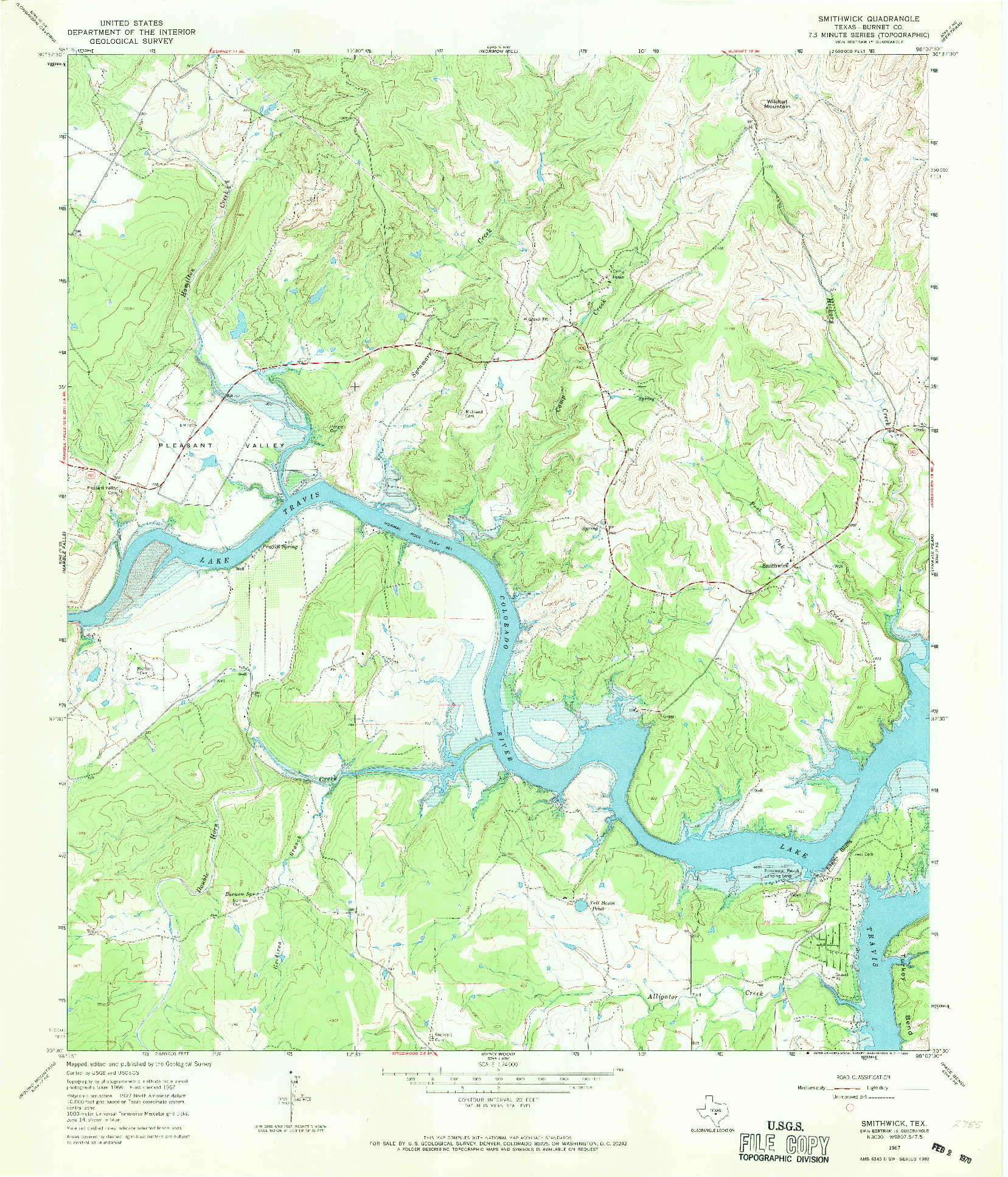USGS 1:24000-SCALE QUADRANGLE FOR SMITHWICK, TX 1967
