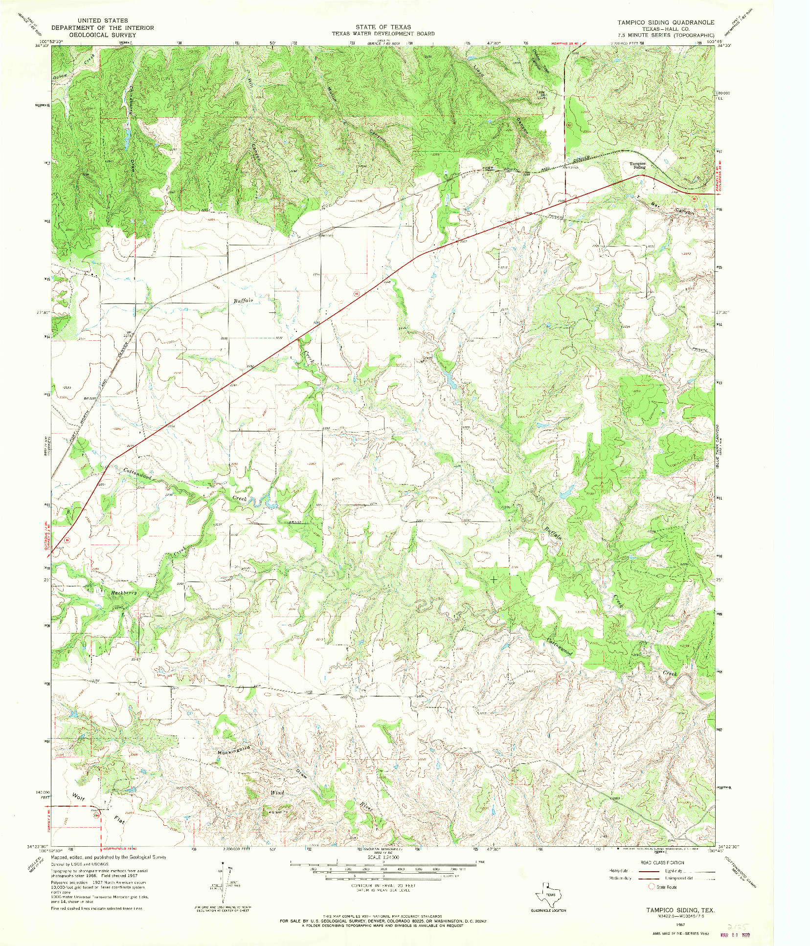 USGS 1:24000-SCALE QUADRANGLE FOR TAMPICO SIDING, TX 1967