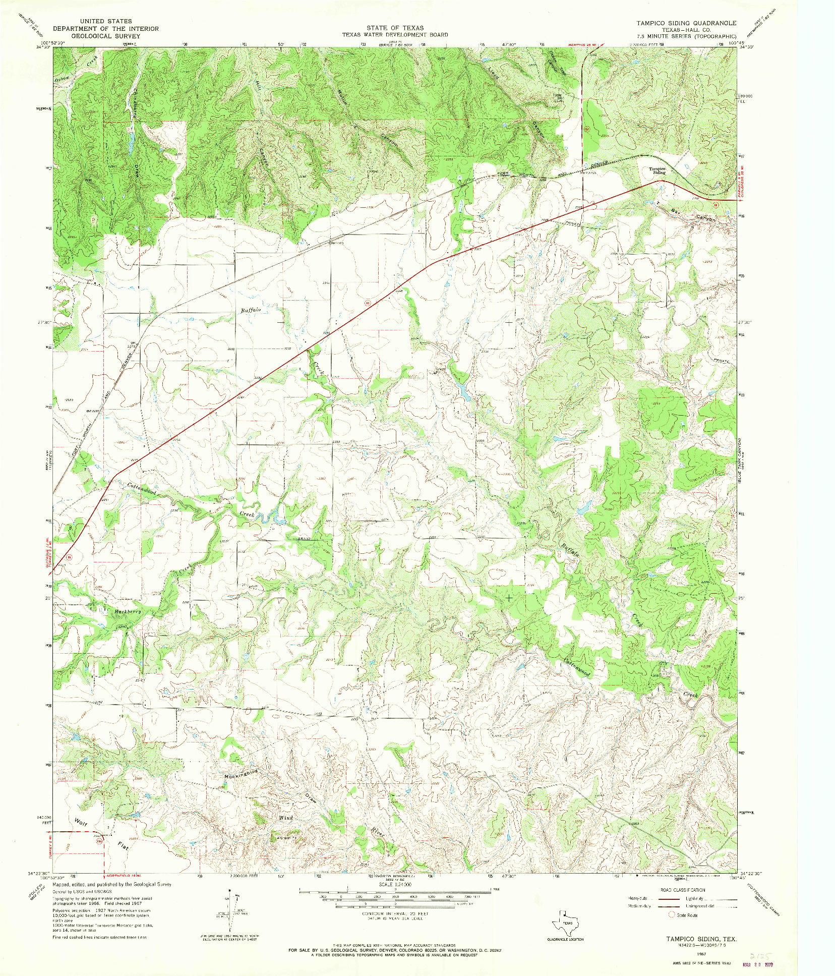 USGS 1:24000-SCALE QUADRANGLE FOR TAMPICO SIDING, TX 1967