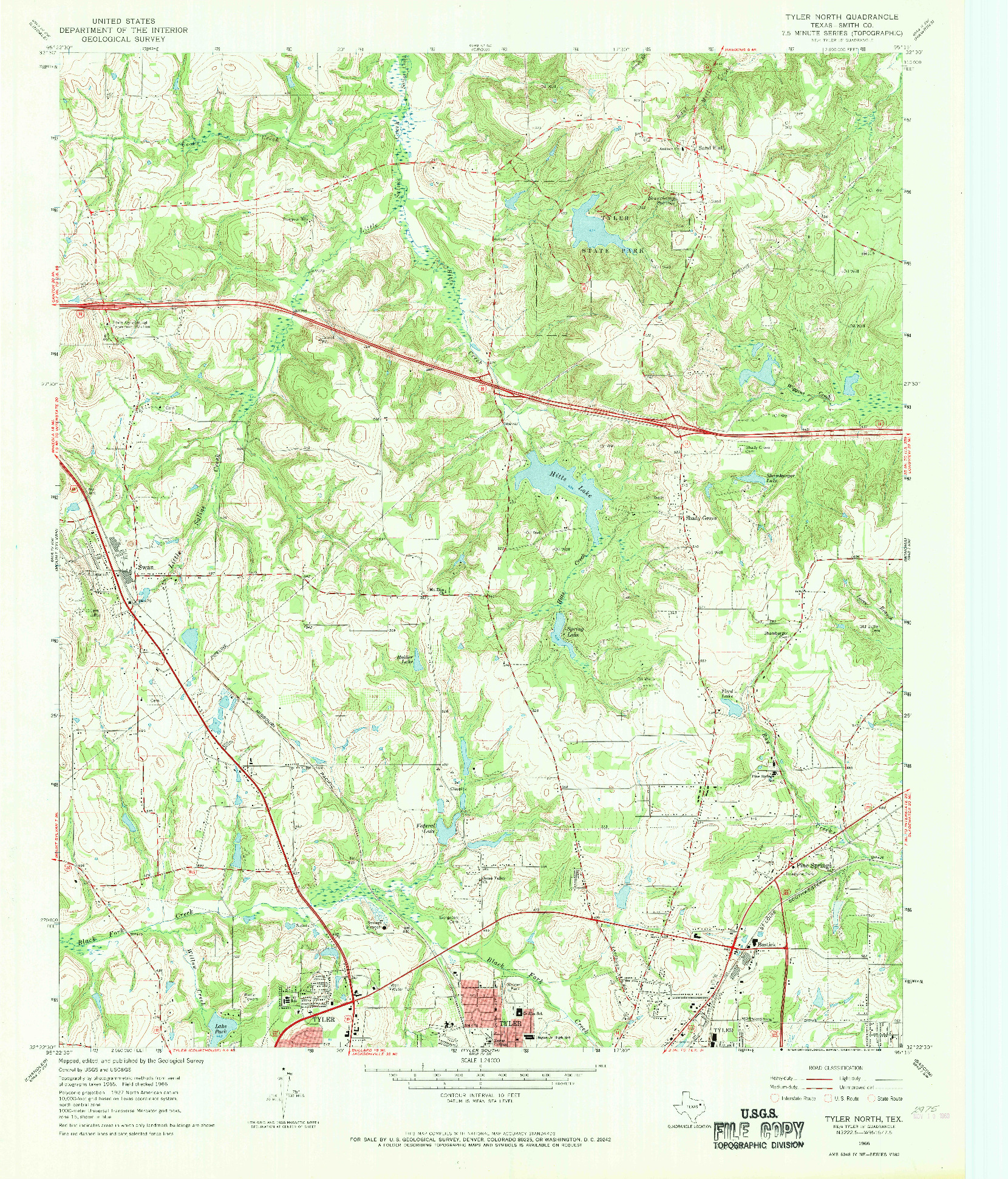 USGS 1:24000-SCALE QUADRANGLE FOR TYLER NORTH, TX 1966