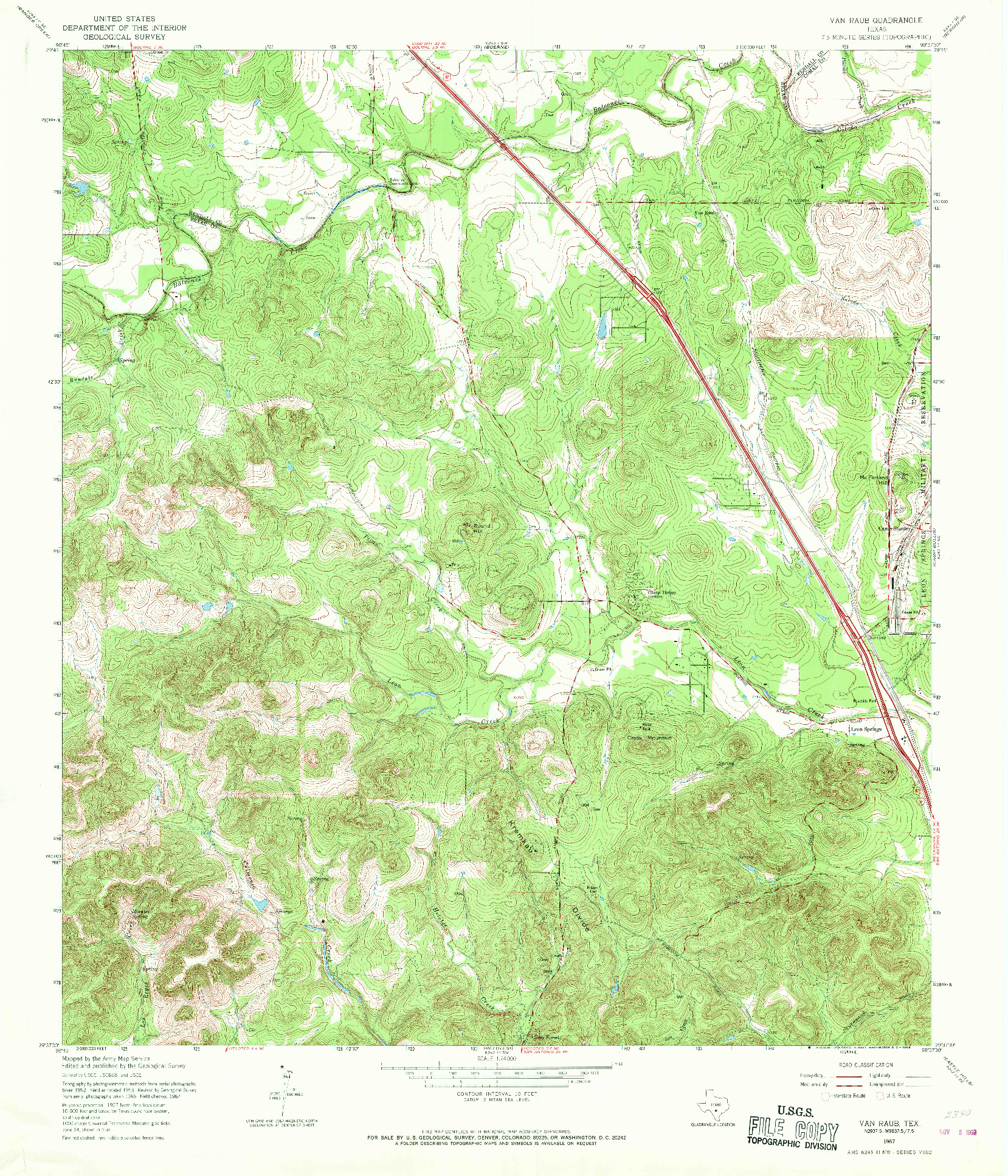 USGS 1:24000-SCALE QUADRANGLE FOR VAN RAUB, TX 1967