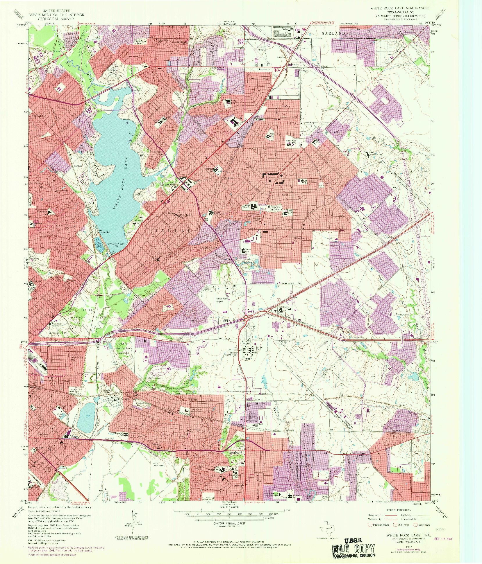 USGS 1:24000-SCALE QUADRANGLE FOR WHITE ROCK LAKE, TX 1957