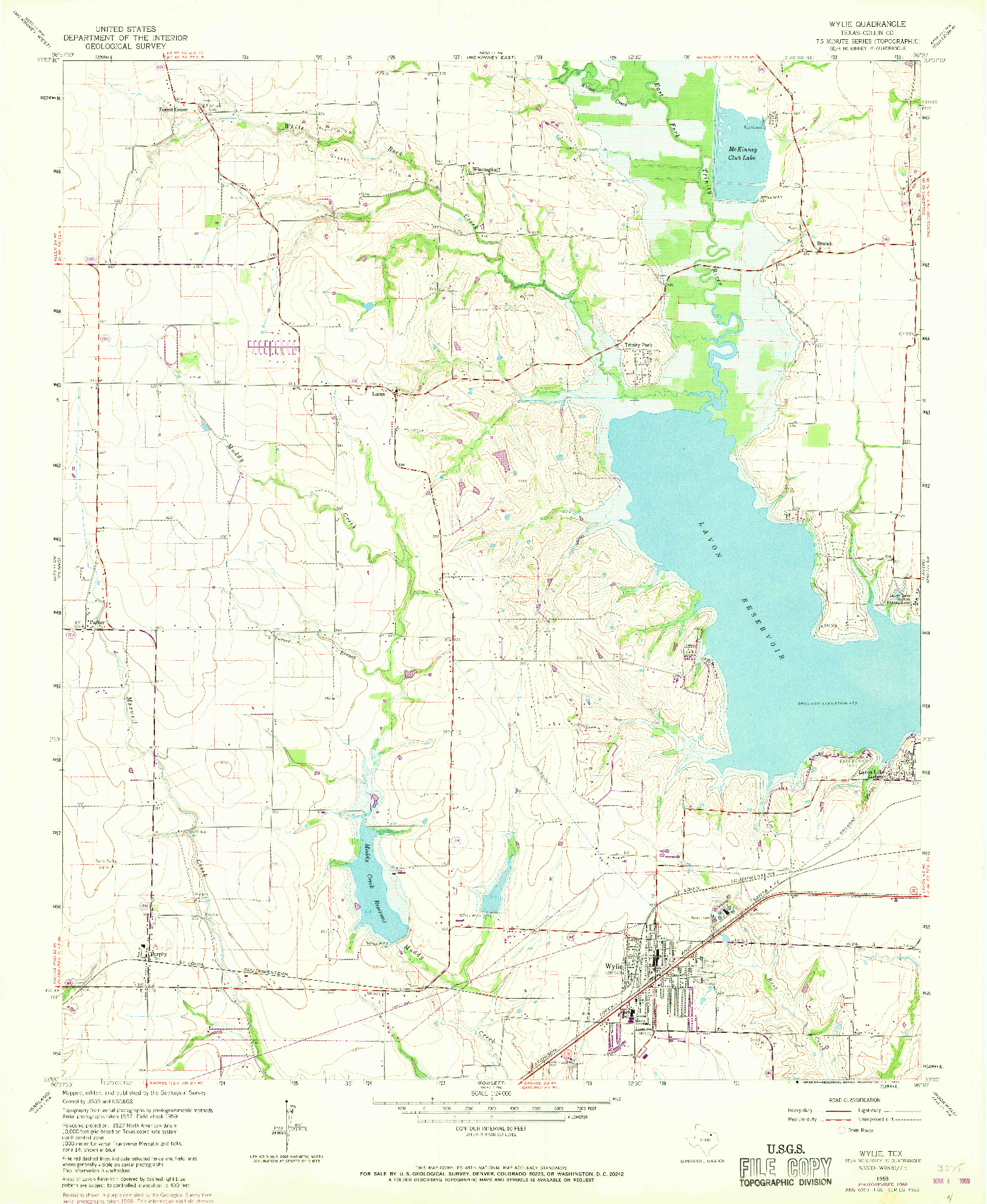 USGS 1:24000-SCALE QUADRANGLE FOR WYLIE, TX 1959