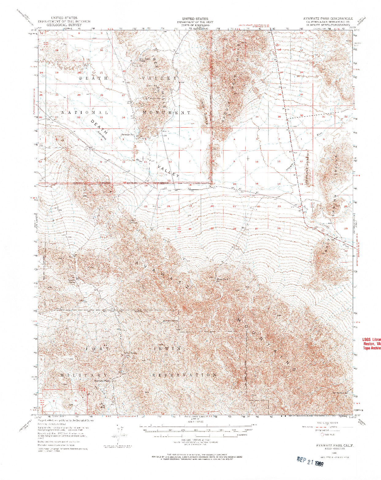USGS 1:62500-SCALE QUADRANGLE FOR AVAWATZ PASS, CA 1948