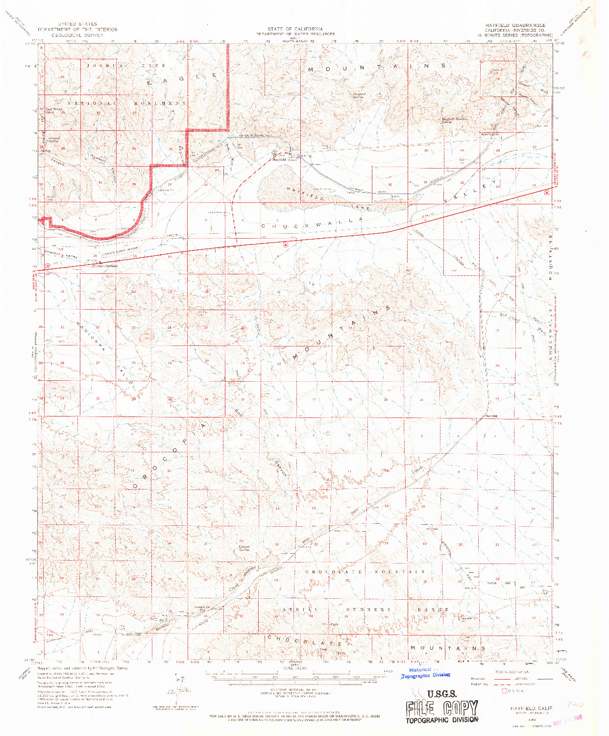 USGS 1:62500-SCALE QUADRANGLE FOR HAYFIELD, CA 1963