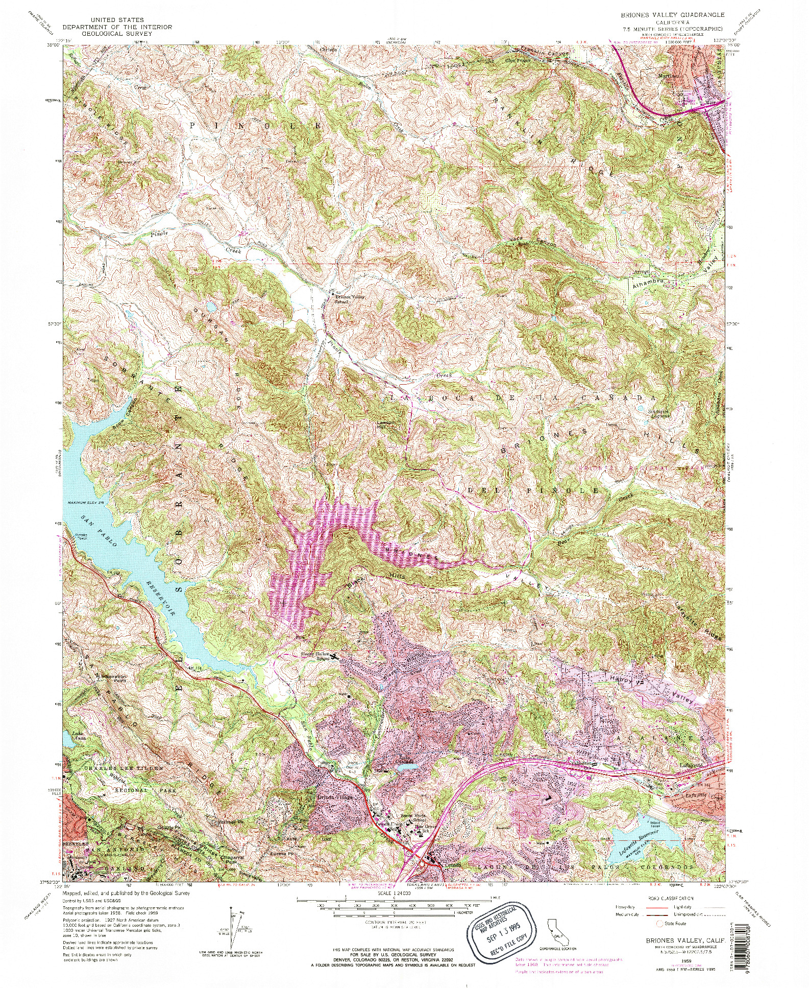 USGS 1:24000-SCALE QUADRANGLE FOR BRIONES VALLEY, CA 1959