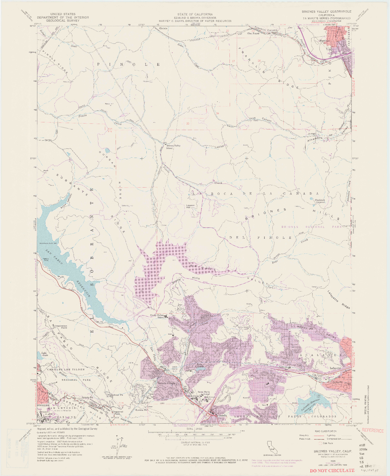 USGS 1:24000-SCALE QUADRANGLE FOR BRIONES VALLEY, CA 1959