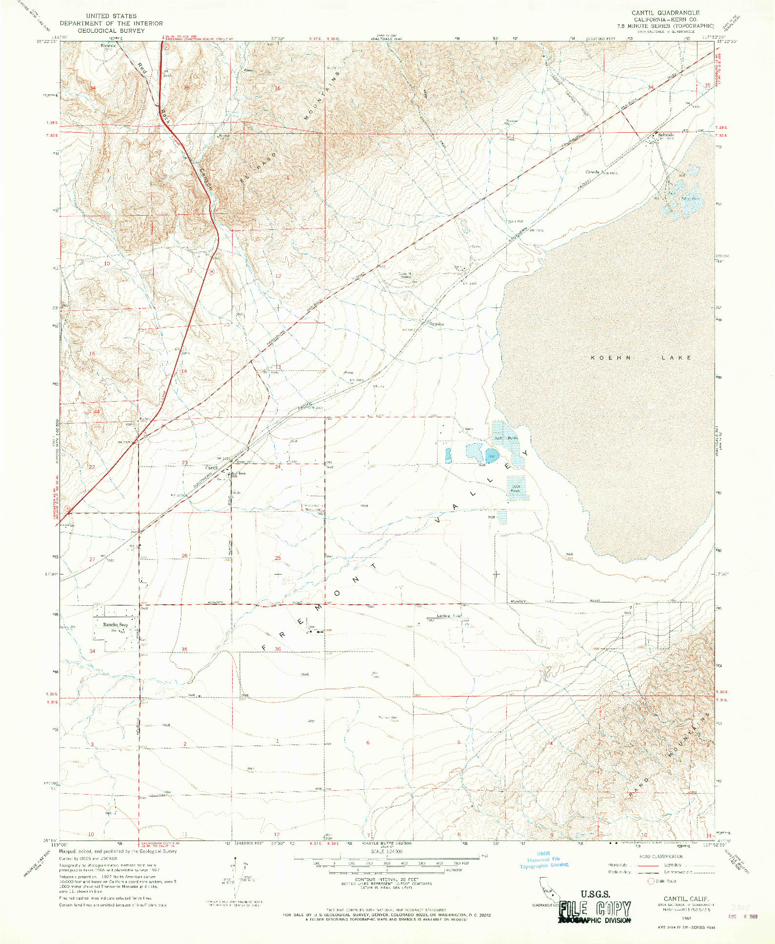 USGS 1:24000-SCALE QUADRANGLE FOR CANTIL, CA 1967