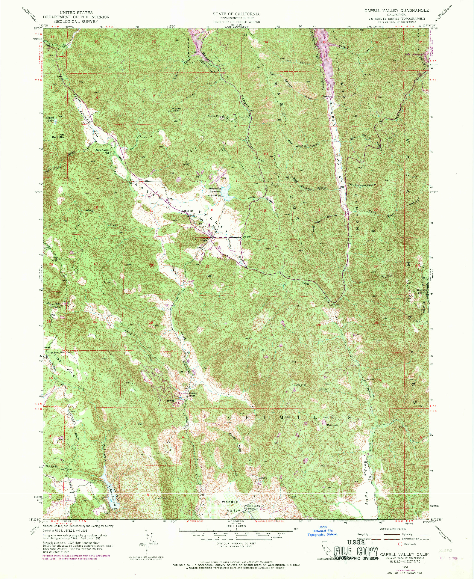 USGS 1:24000-SCALE QUADRANGLE FOR CAPELL VALLEY, CA 1951