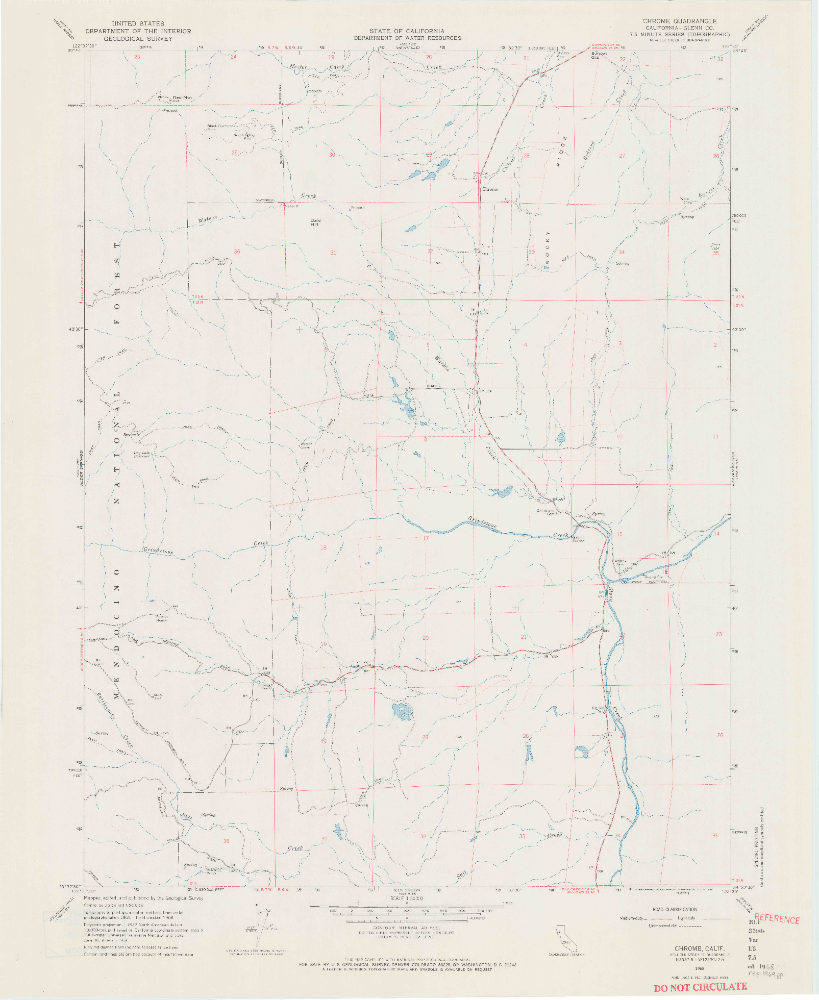 USGS 1:24000-SCALE QUADRANGLE FOR CHROME, CA 1968