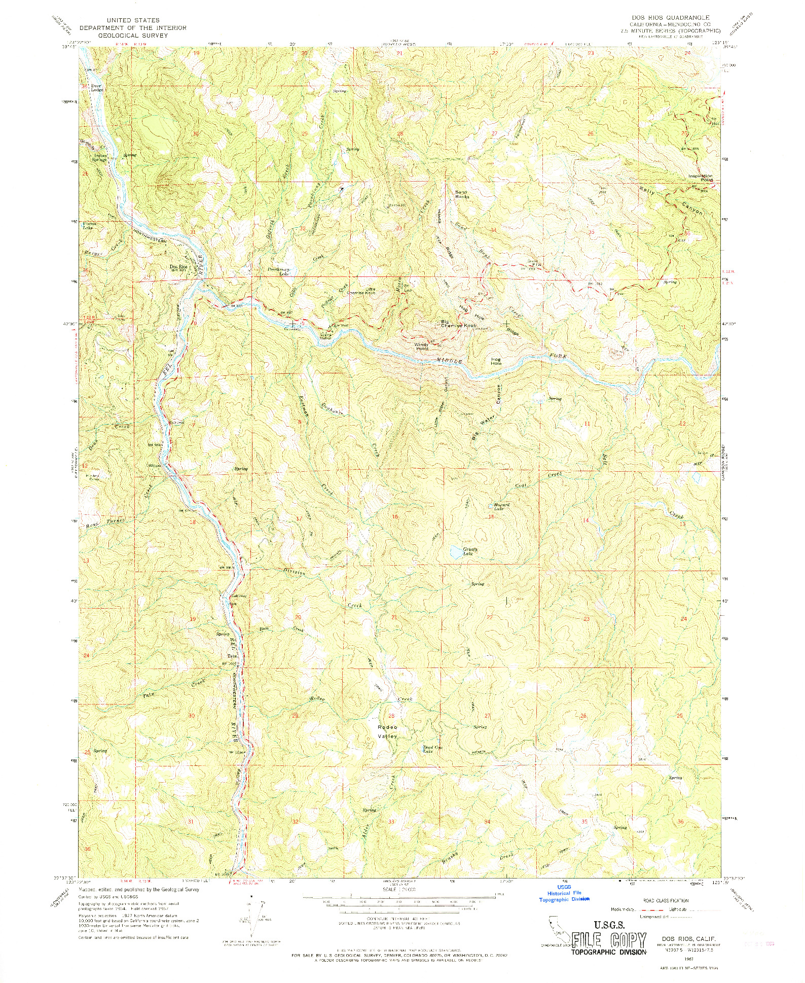 USGS 1:24000-SCALE QUADRANGLE FOR DOS RIOS, CA 1967