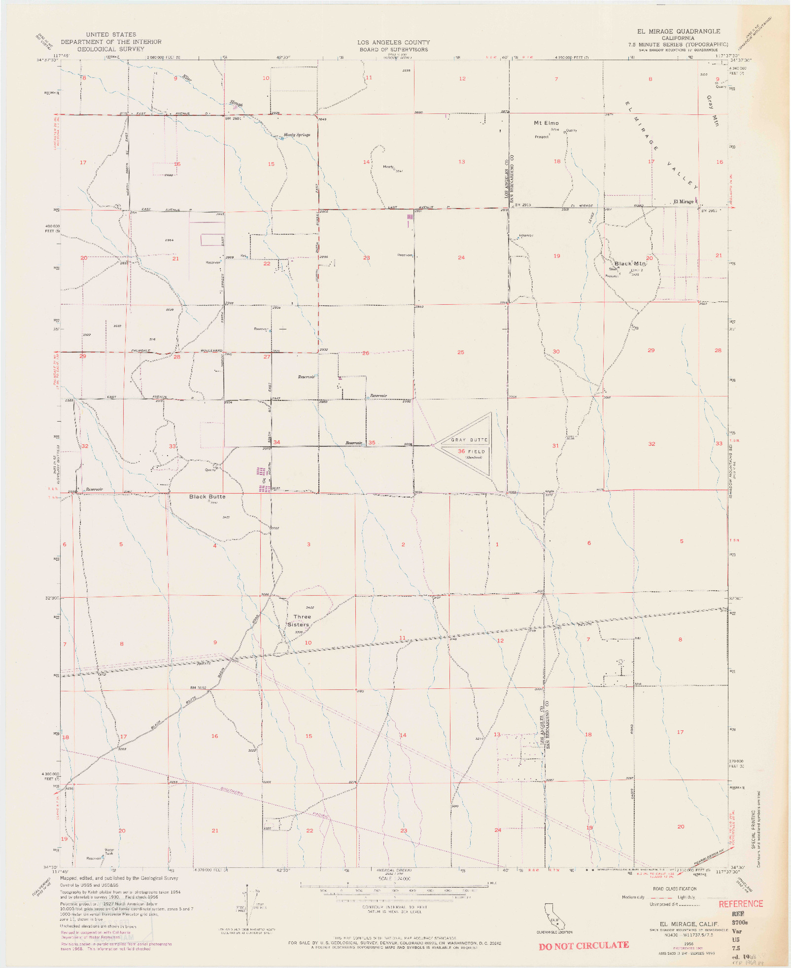 USGS 1:24000-SCALE QUADRANGLE FOR EL MIRAGE, CA 1968
