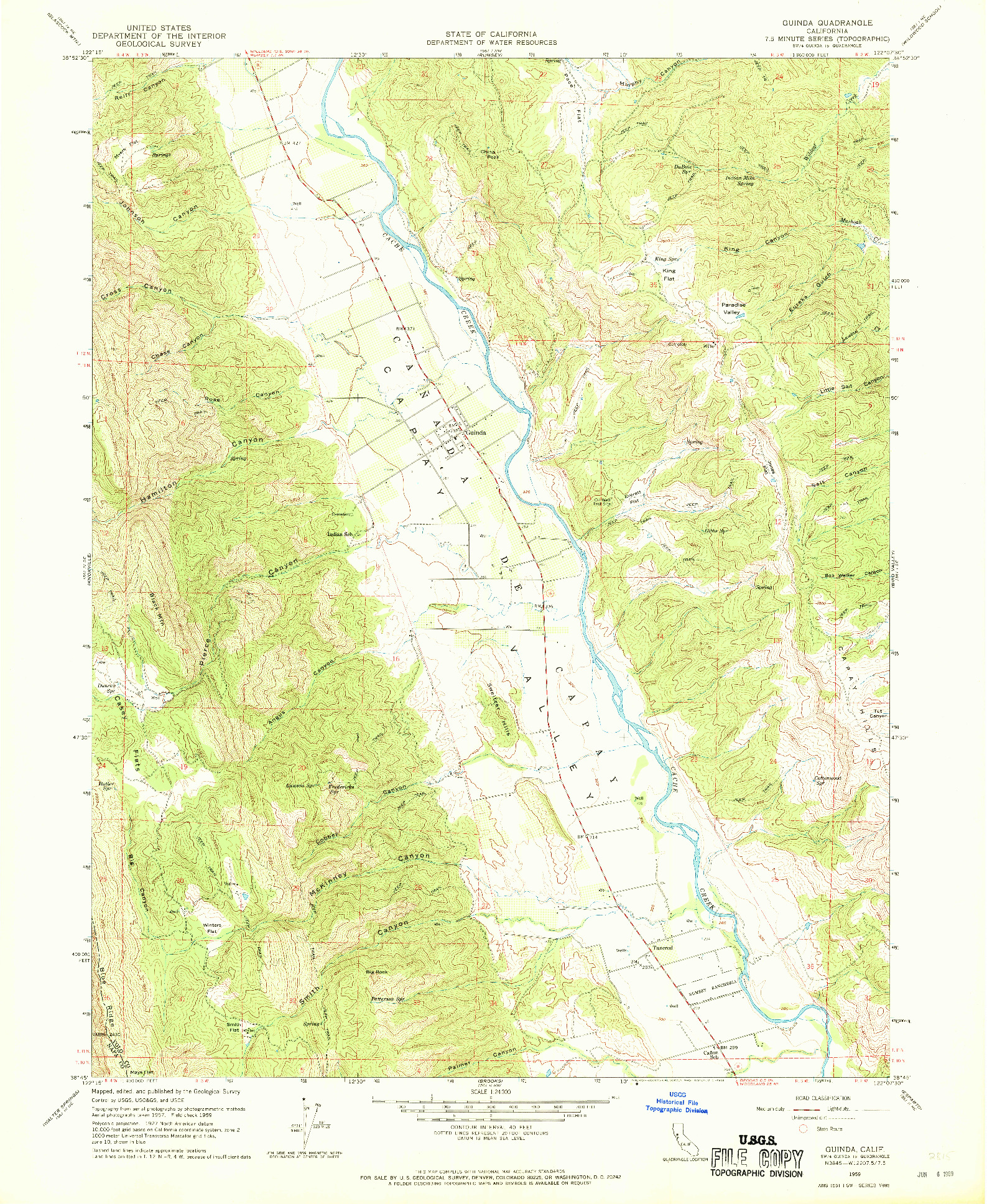 USGS 1:24000-SCALE QUADRANGLE FOR GUINDA, CA 1959