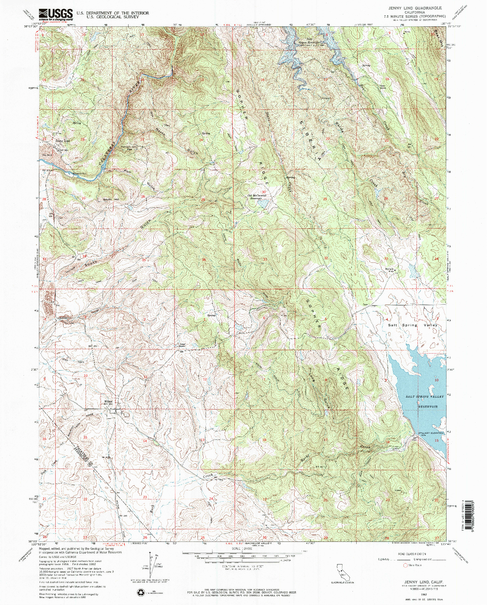 USGS 1:24000-SCALE QUADRANGLE FOR JENNY LIND, CA 1962