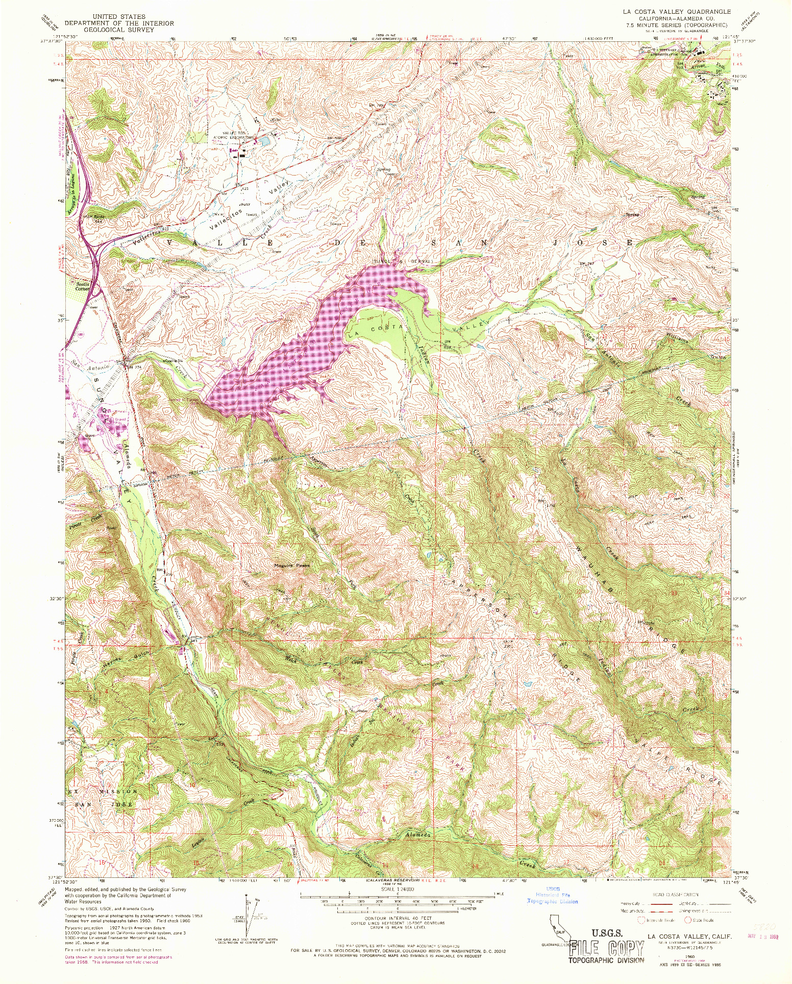 USGS 1:24000-SCALE QUADRANGLE FOR LA COSTA VALLEY, CA 1968