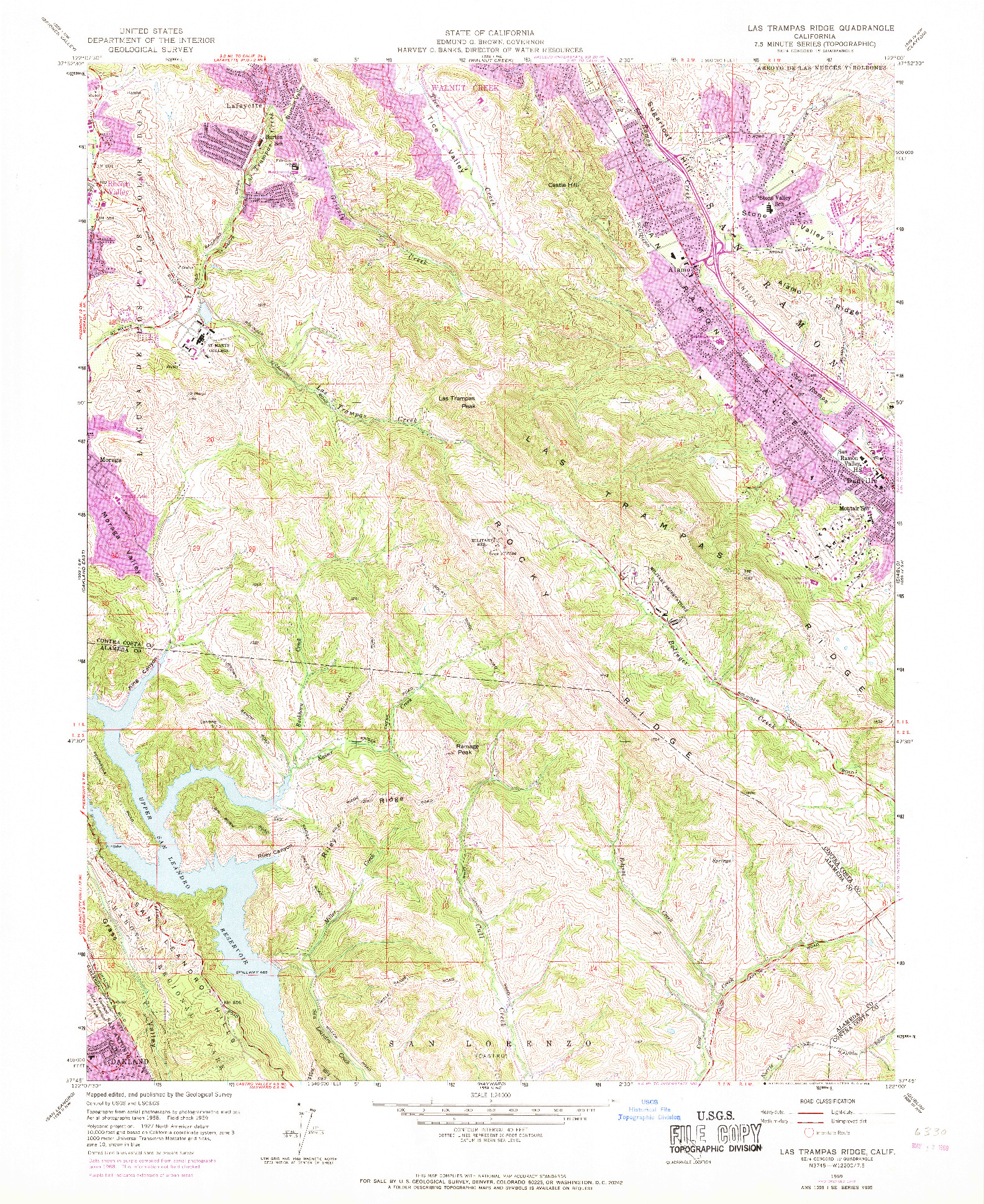 USGS 1:24000-SCALE QUADRANGLE FOR LAS TRAMPAS RIDGE, CA 1959