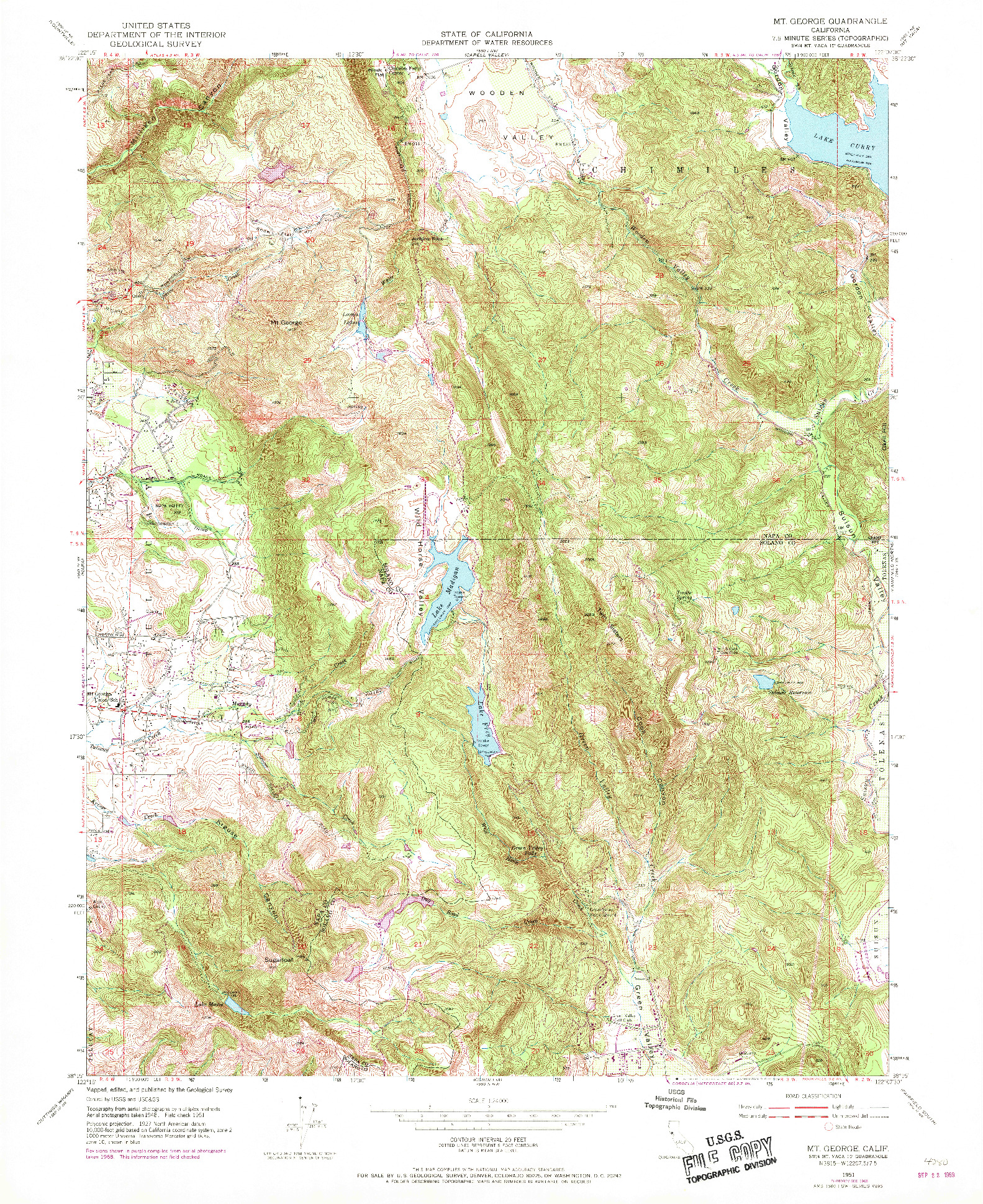 USGS 1:24000-SCALE QUADRANGLE FOR MT. GEORGE, CA 1951