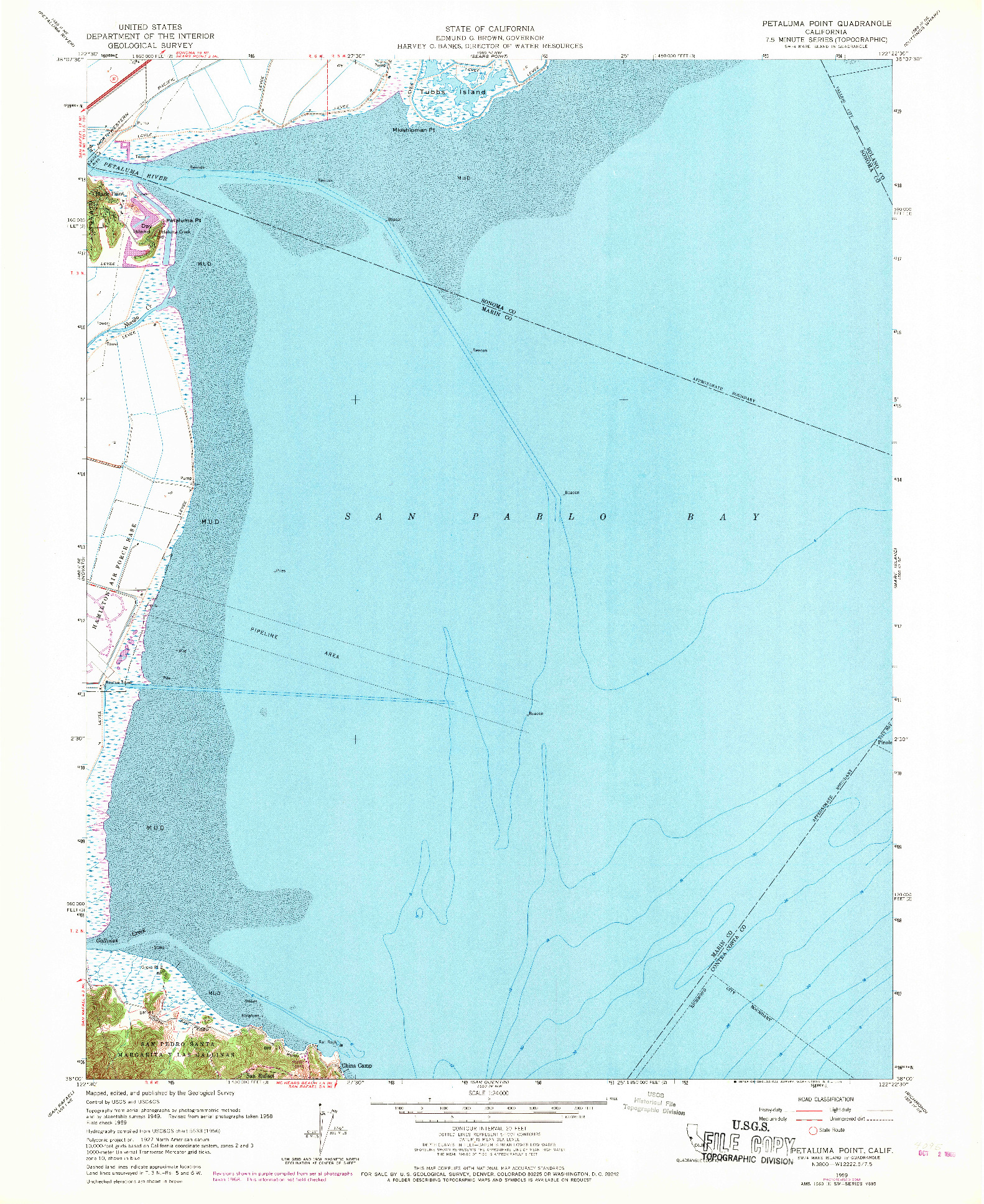 USGS 1:24000-SCALE QUADRANGLE FOR PETALUMA POINT, CA 1959