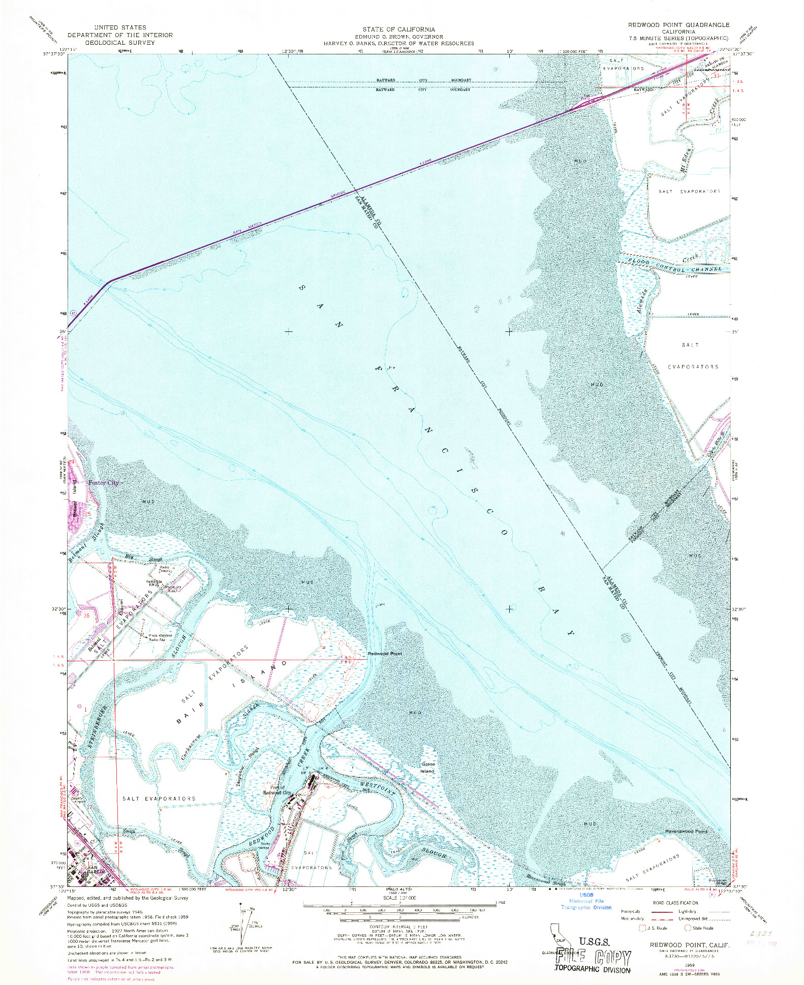 USGS 1:24000-SCALE QUADRANGLE FOR REDWOOD POINT, CA 1959