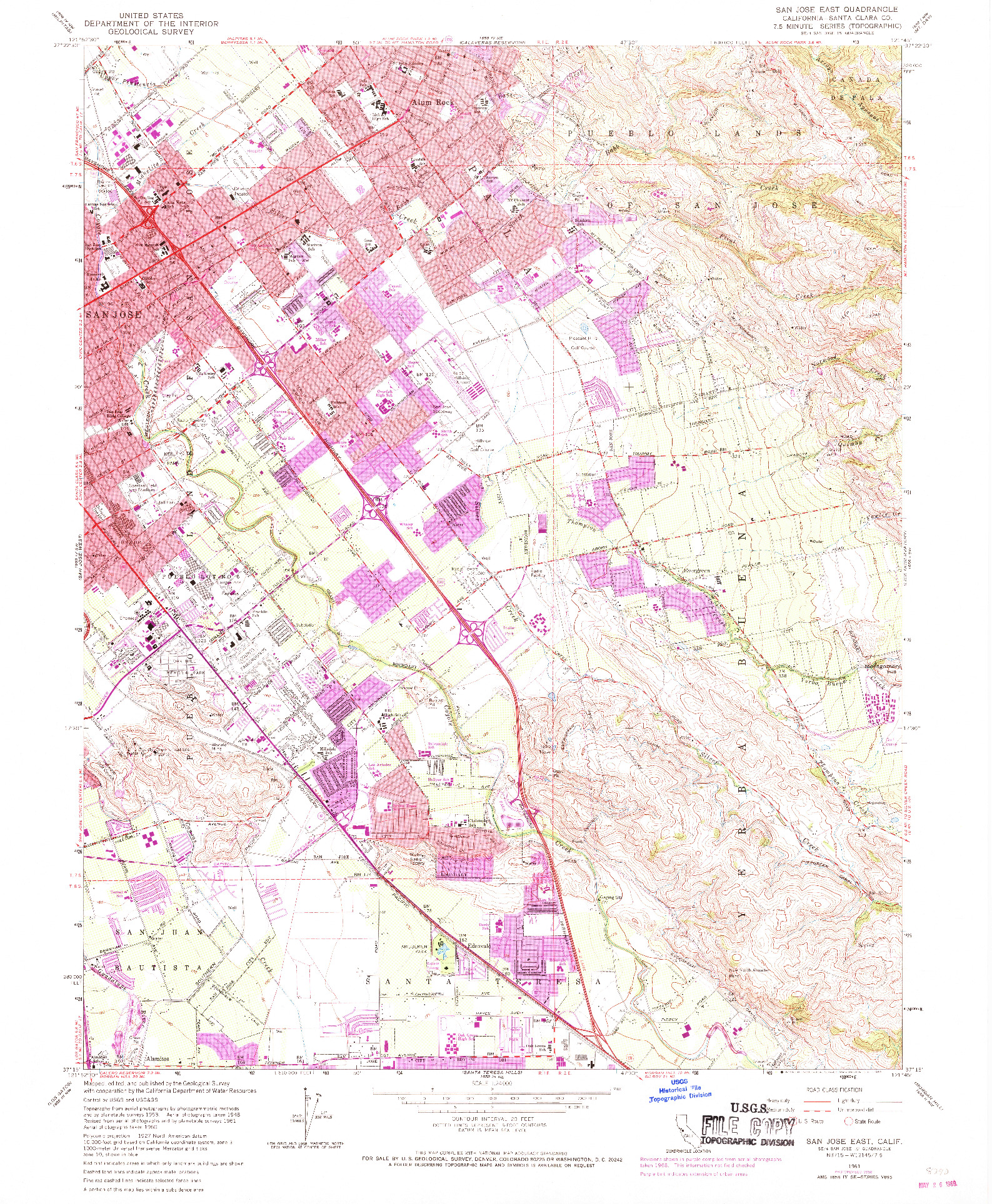 USGS 1:24000-SCALE QUADRANGLE FOR SAN JOSE EAST, CA 1961