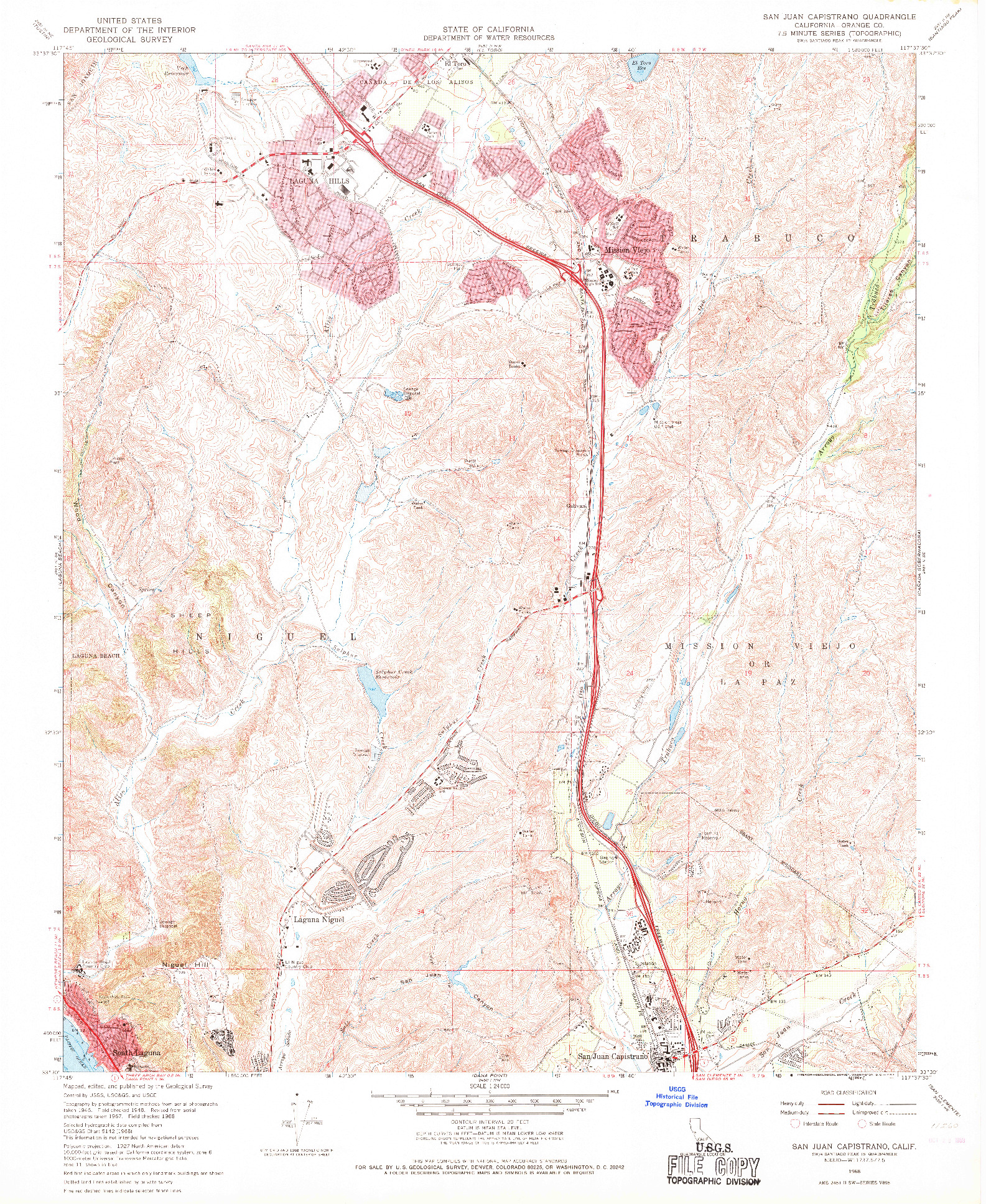 USGS 1:24000-SCALE QUADRANGLE FOR SAN JUAN CAPISTRANO, CA 1968