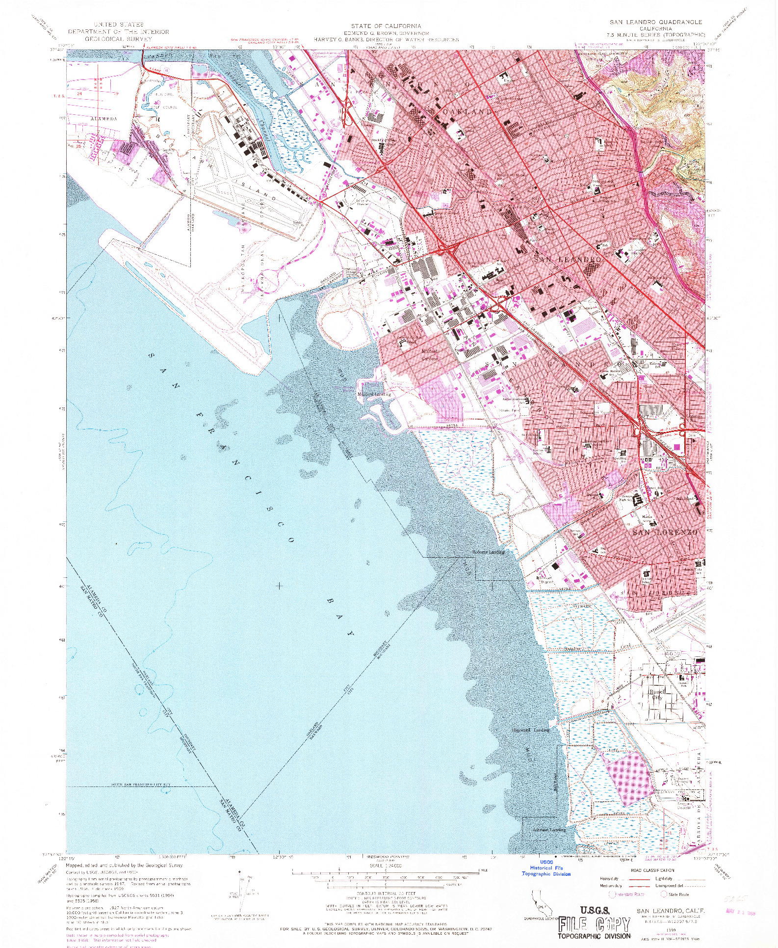 USGS 1:24000-SCALE QUADRANGLE FOR SAN LEANDRO, CA 1959