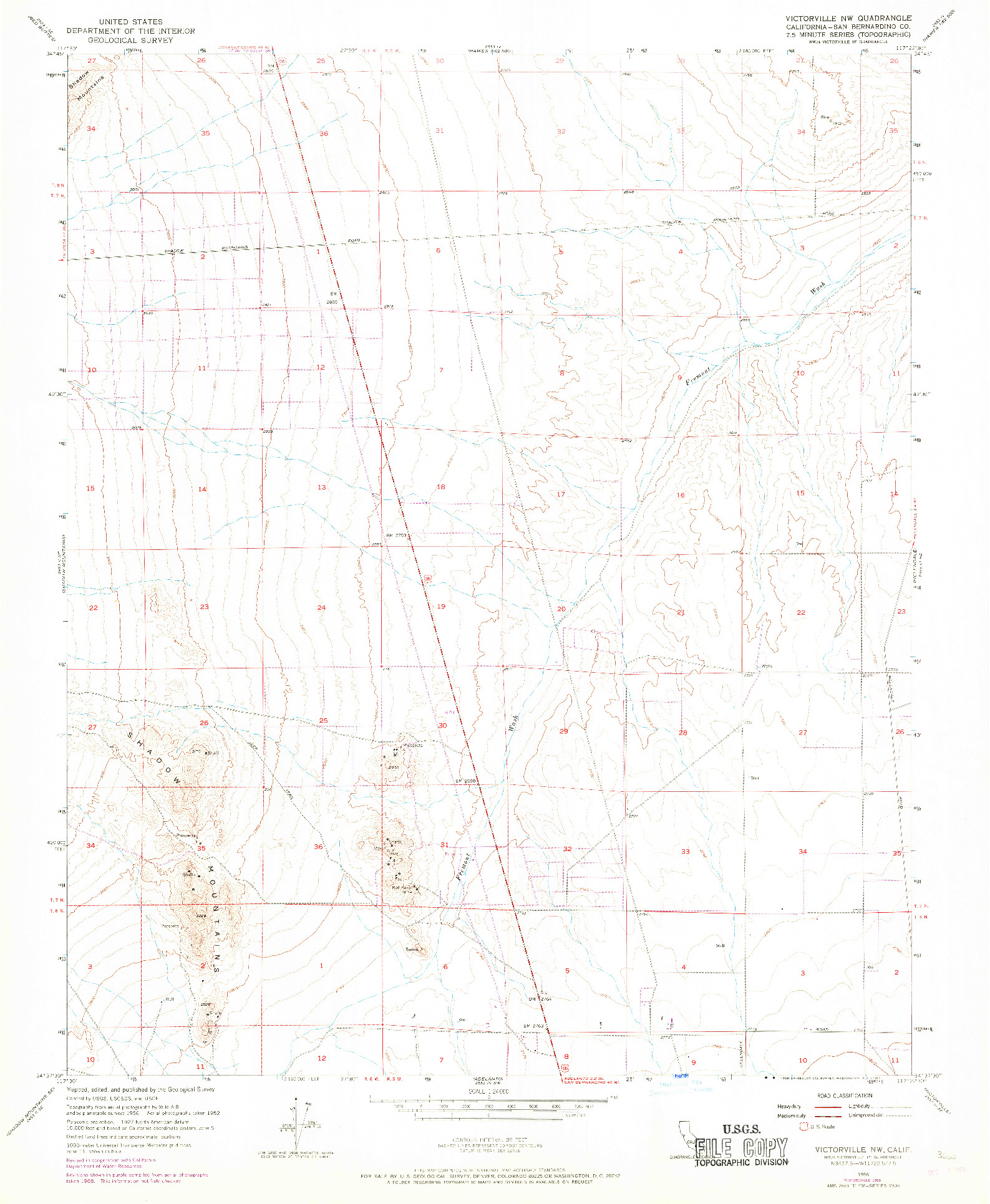 USGS 1:24000-SCALE QUADRANGLE FOR VICTORVILLE NW, CA 1956