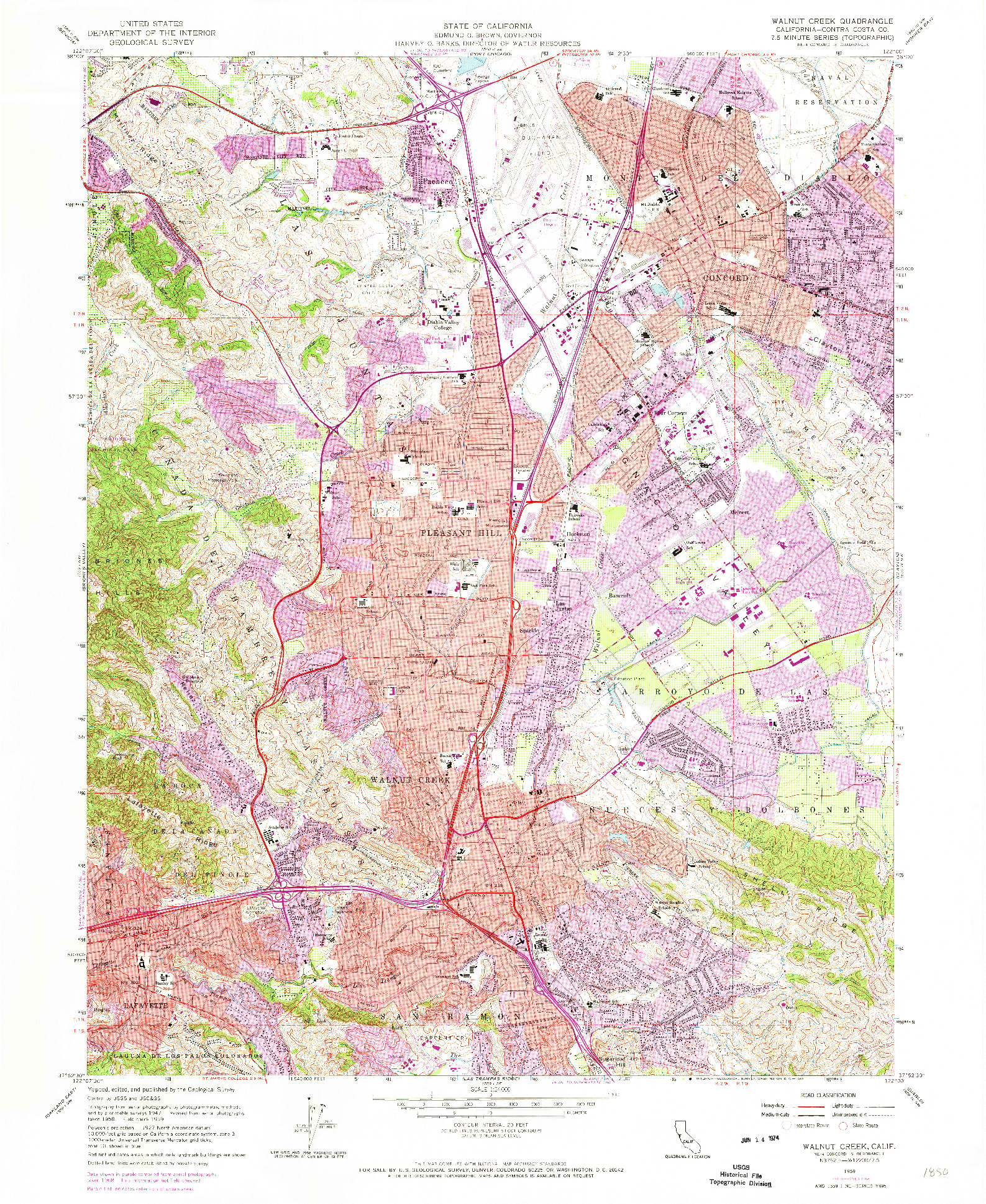 USGS 1:24000-SCALE QUADRANGLE FOR WALNUT CREEK, CA 1959