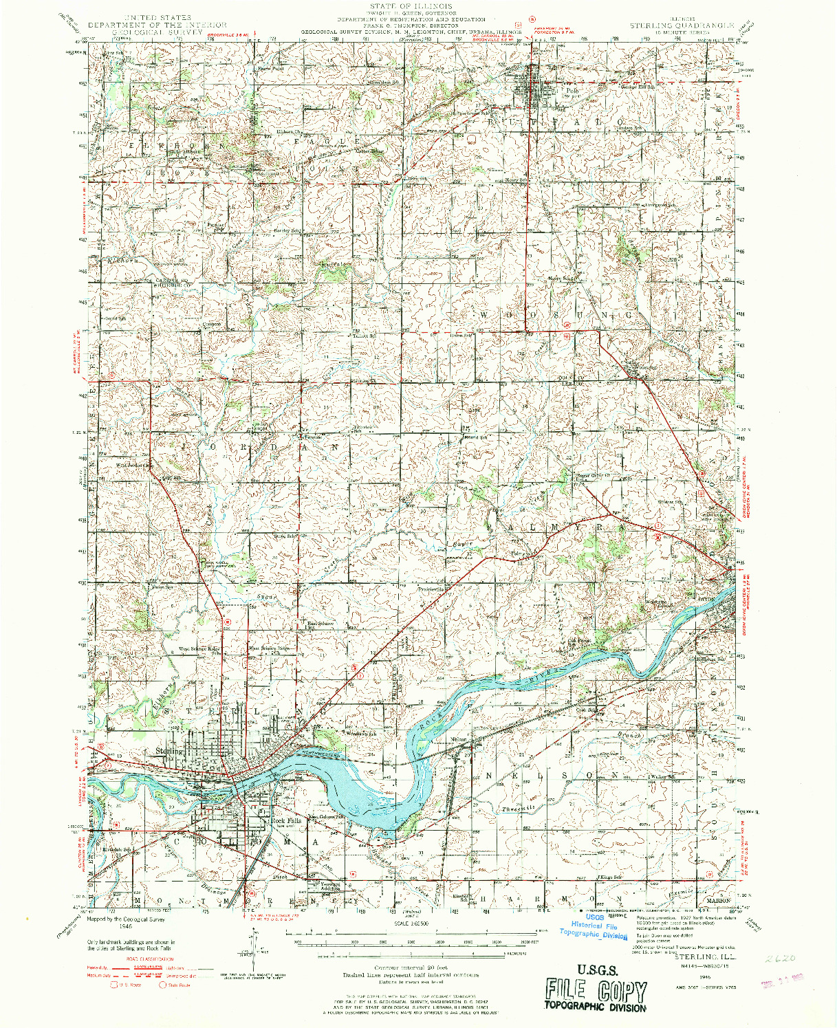 USGS 1:62500-SCALE QUADRANGLE FOR STERLING, IL 1946