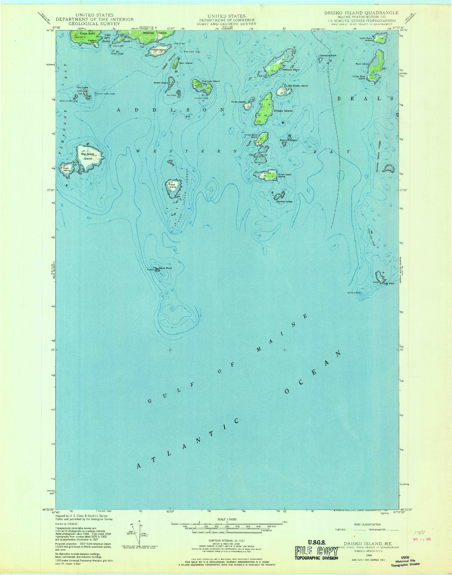 USGS 1:24000-SCALE QUADRANGLE FOR DRISKO ISLAND, ME 1948