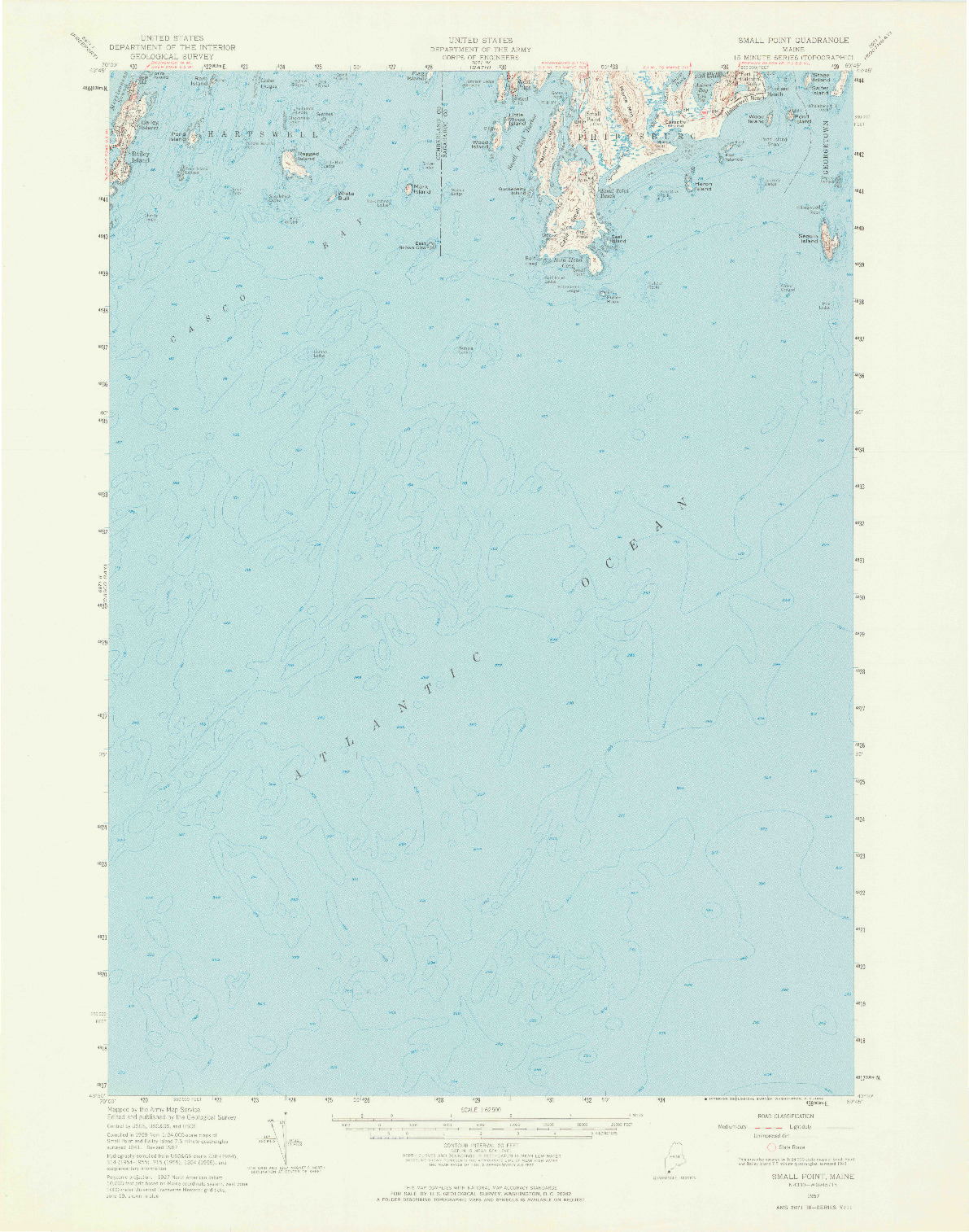 USGS 1:62500-SCALE QUADRANGLE FOR SMALL POINT, ME 1957