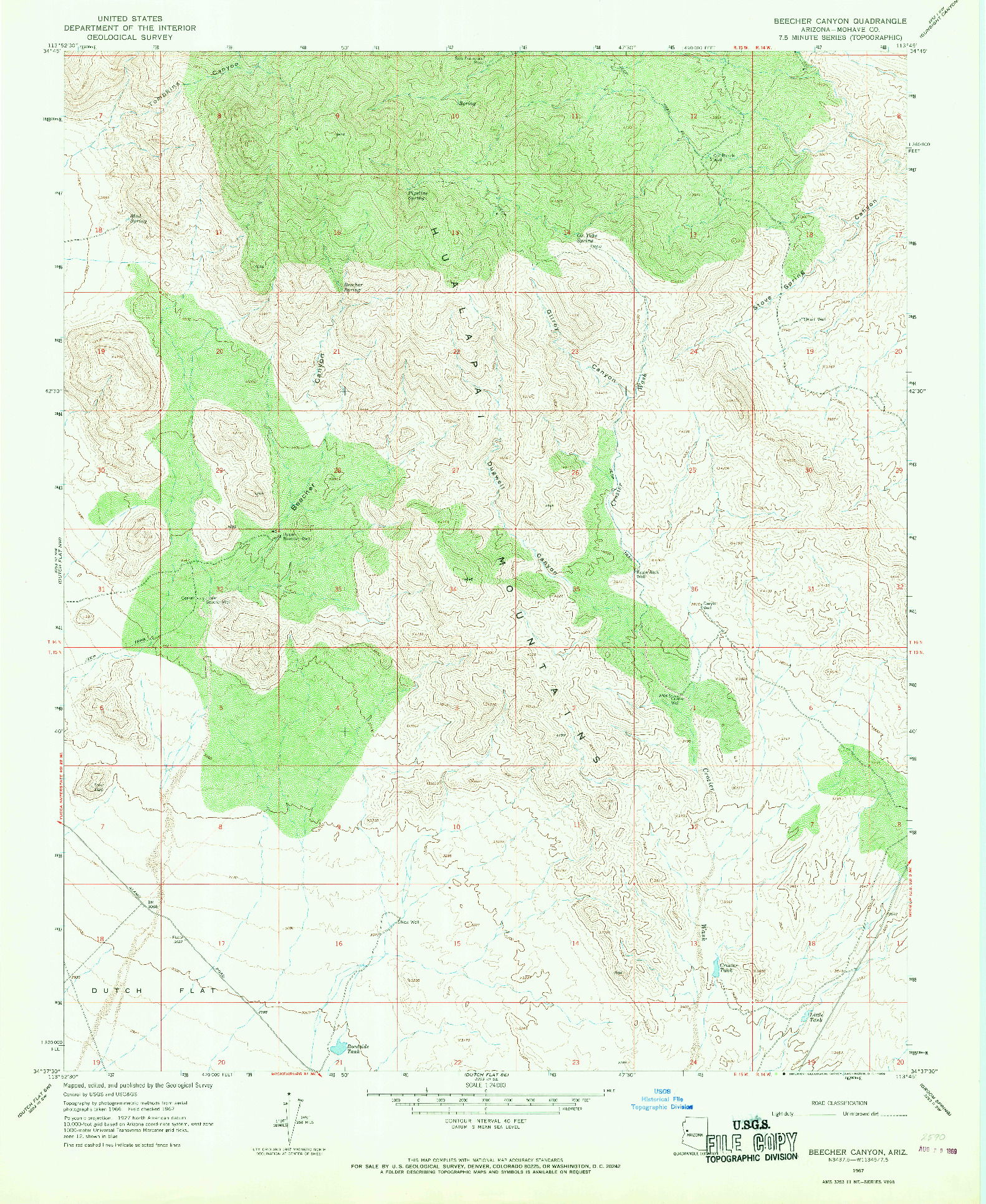 USGS 1:24000-SCALE QUADRANGLE FOR BEECHER CANYON, AZ 1967