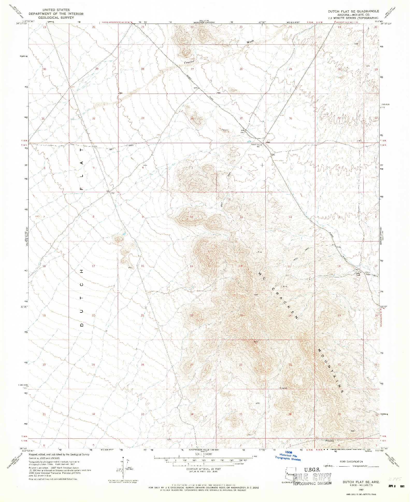 USGS 1:24000-SCALE QUADRANGLE FOR DUTCH FLAT SE, AZ 1967