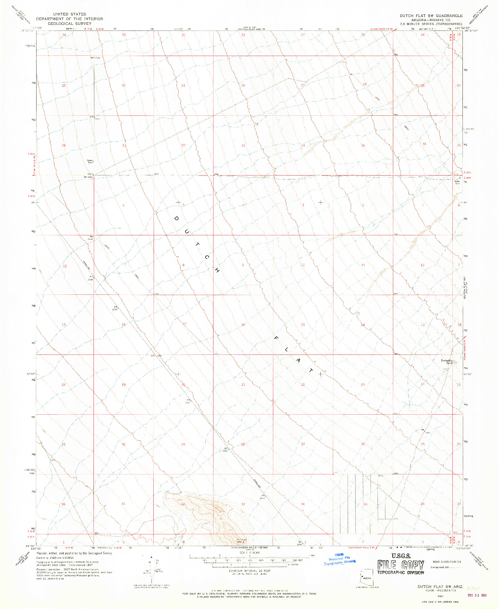 USGS 1:24000-SCALE QUADRANGLE FOR DUTCH FLAT SW, AZ 1967