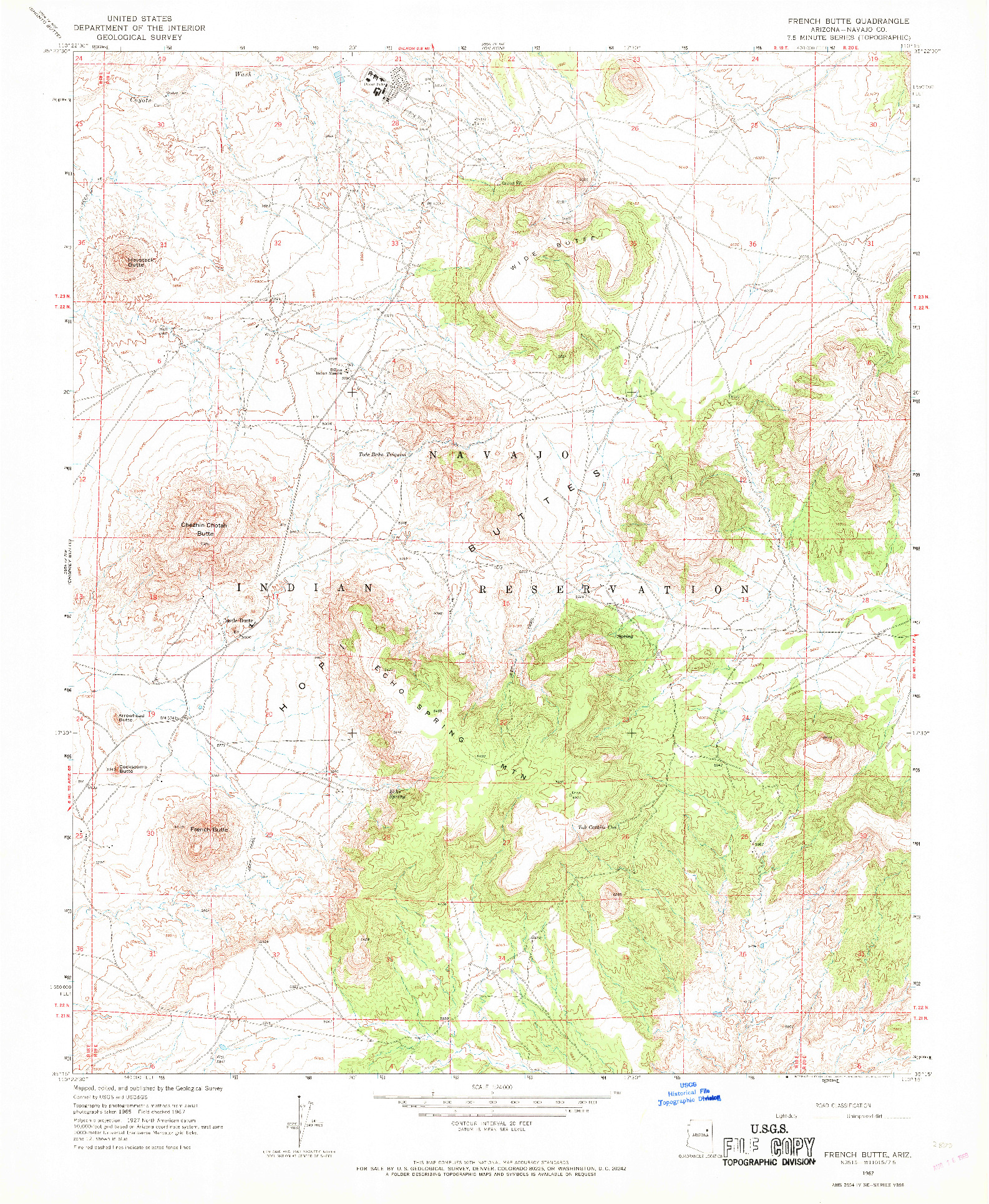 USGS 1:24000-SCALE QUADRANGLE FOR FRENCH BUTTE, AZ 1967