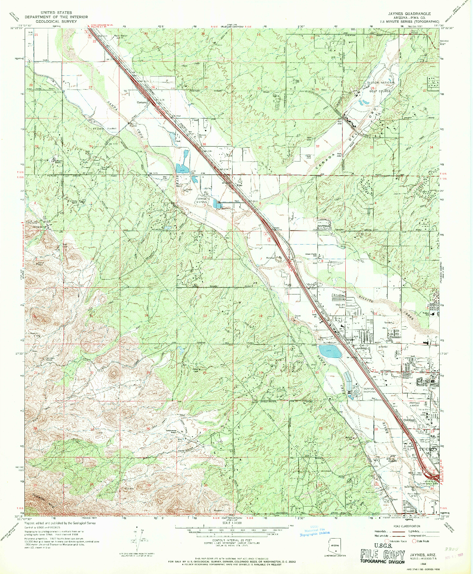 USGS 1:24000-SCALE QUADRANGLE FOR JAYNES, AZ 1968