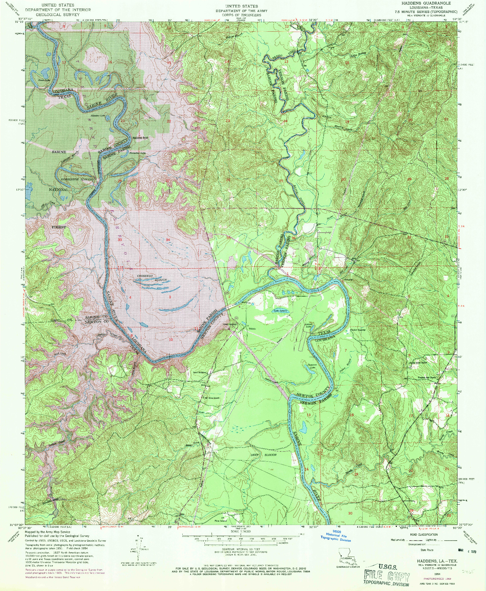 USGS 1:24000-SCALE QUADRANGLE FOR HADDENS, LA 1954