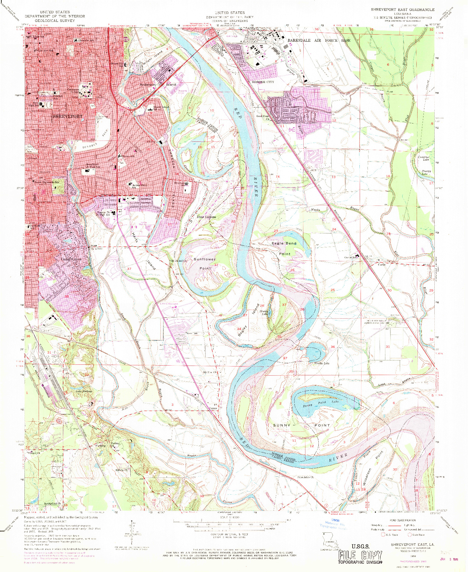 USGS 1:24000-SCALE QUADRANGLE FOR SHREVEPORT EAST, LA 1959