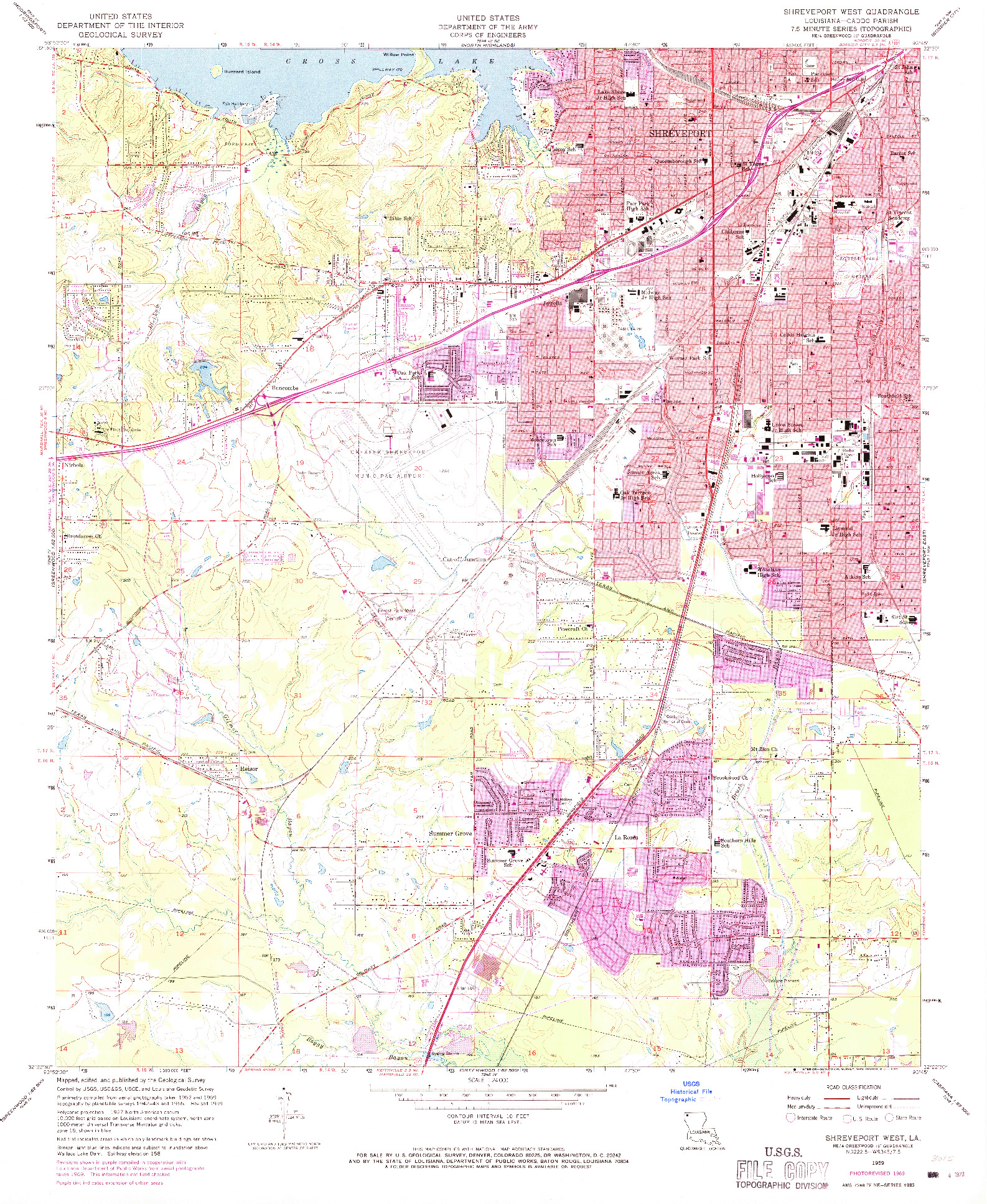 USGS 1:24000-SCALE QUADRANGLE FOR SHREVEPORT WEST, LA 1959