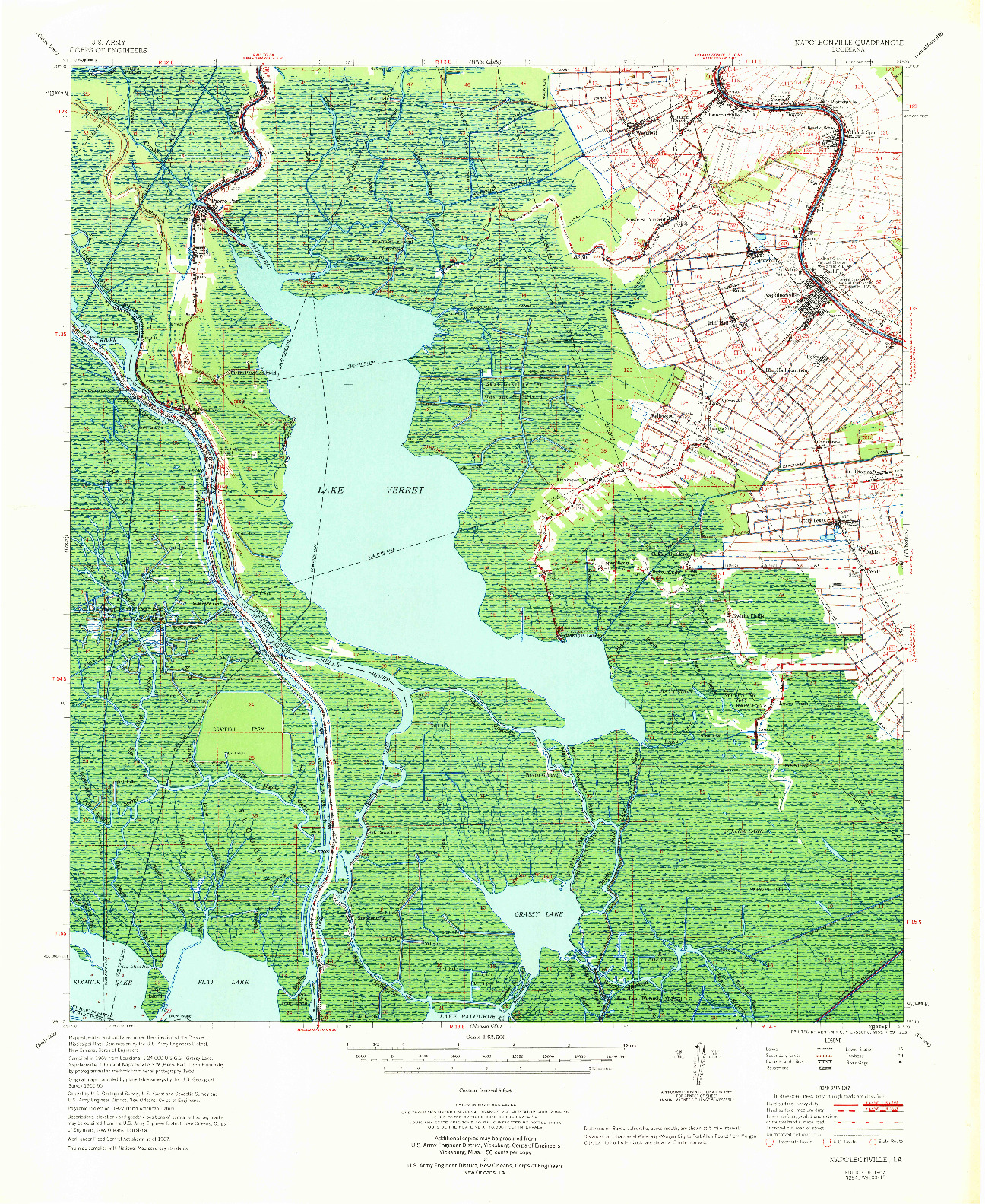 USGS 1:62500-SCALE QUADRANGLE FOR NAPOLEONVILLE, LA 1967