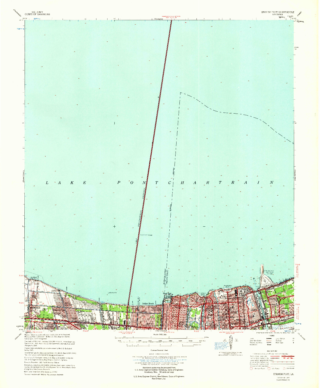 USGS 1:62500-SCALE QUADRANGLE FOR SPANISH FORT, LA 1967