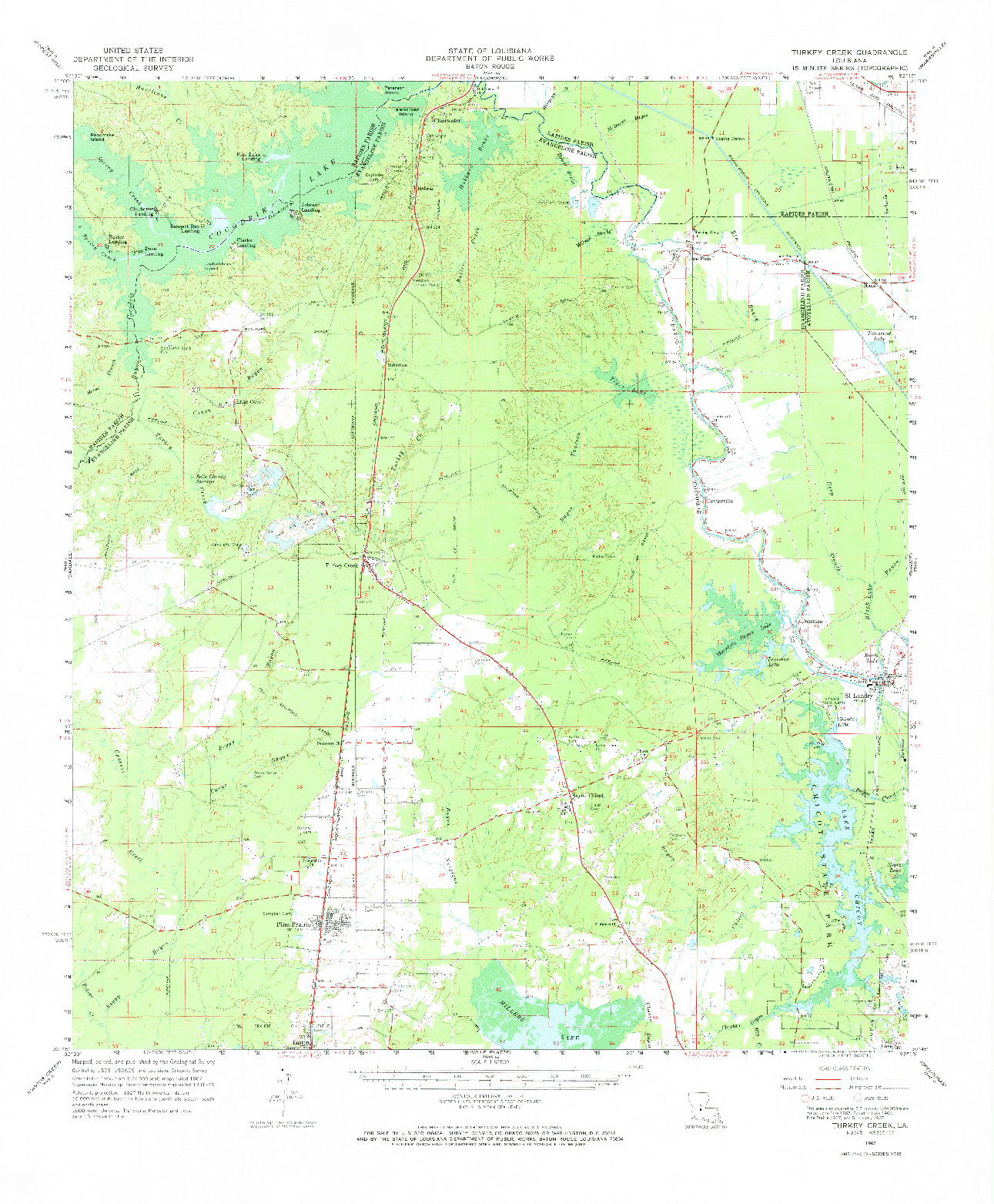 USGS 1:62500-SCALE QUADRANGLE FOR TURKEY CREEK, LA 1967