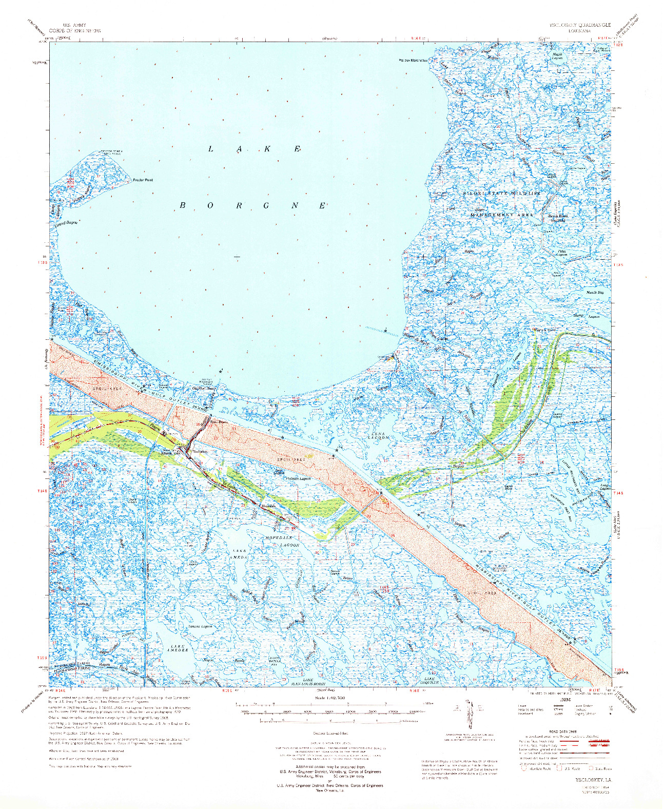 USGS 1:62500-SCALE QUADRANGLE FOR YSCLOSKEY, LA 1969