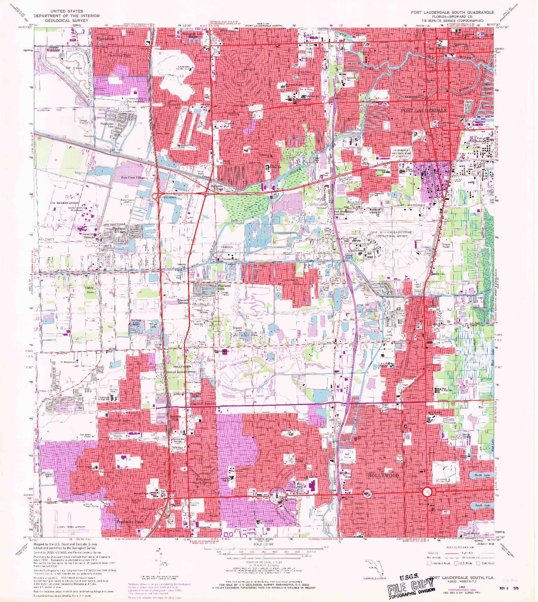 USGS 1:24000-SCALE QUADRANGLE FOR FORT LAUDERDALE SOUTH, FL 1962